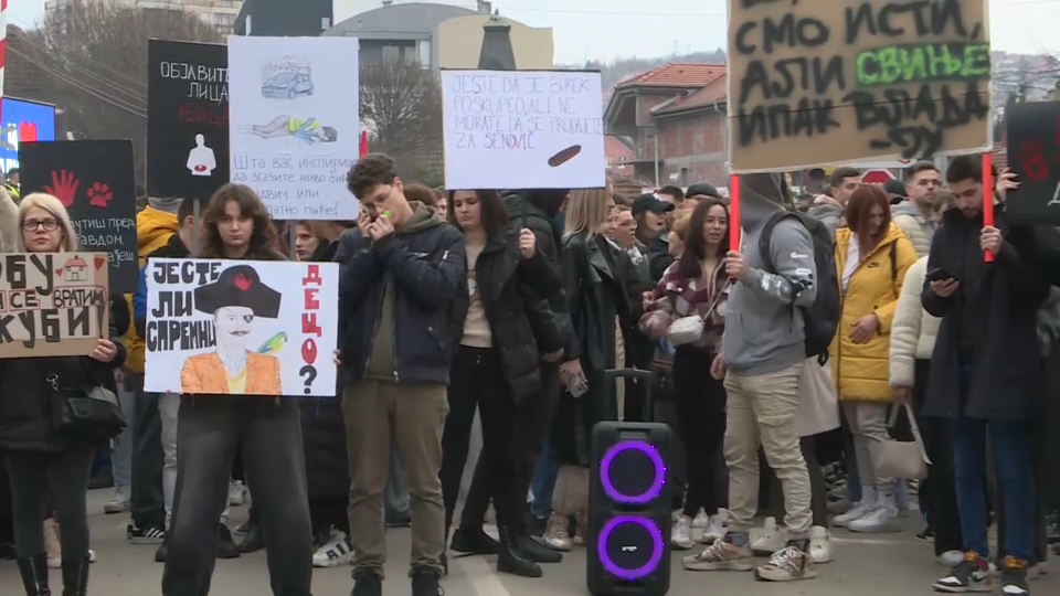 Niš, 26.01.2025. Protest studenata u Nišu, skup podrške studentima u Beogradu, studentski protest, studenti Foto: N1