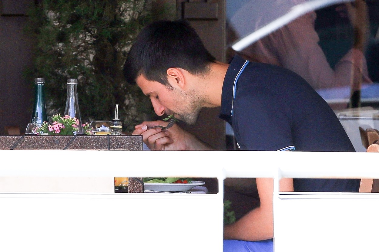 Novak Djokovic grabs a healthy lunch at Il Pastaio
