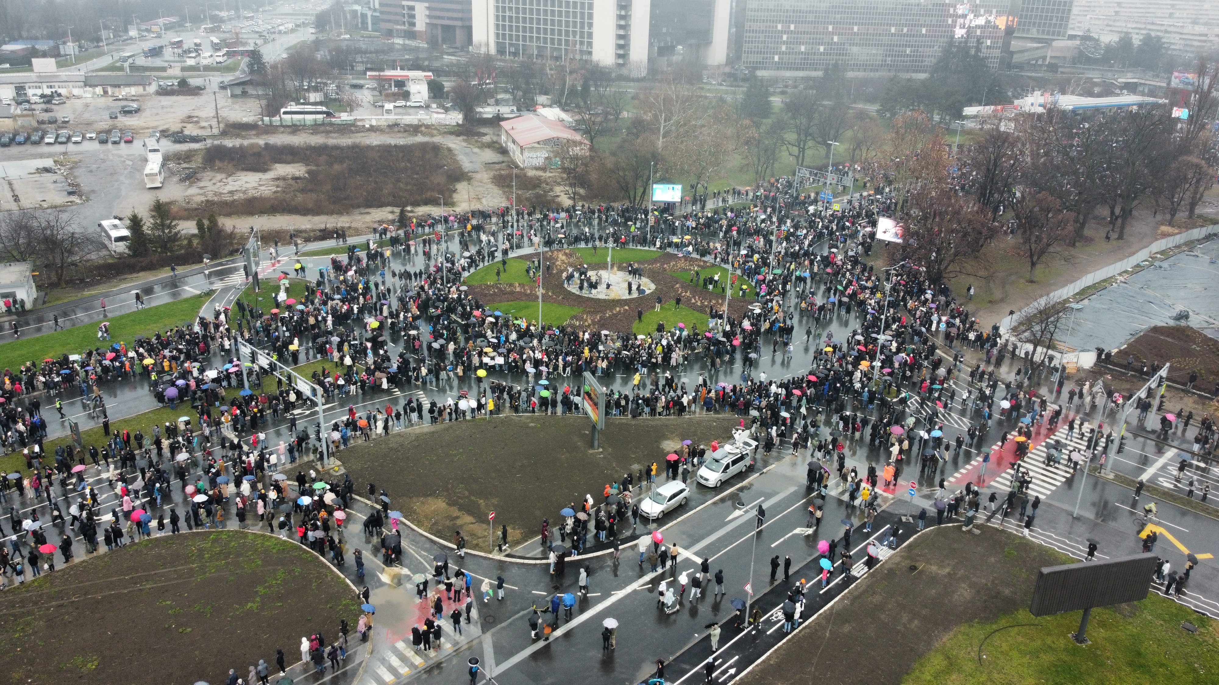 Beograd 24. januar 2025. Generalni štrajk, veliki protest studenata, građana, srednjošlolaca dron Foto:Amir Hamzagić/Nova.rs