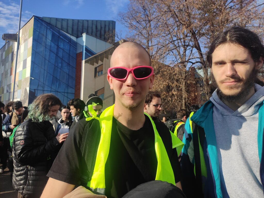 student Vuk Vujčin, redar na šetnji ka Novom Sadu