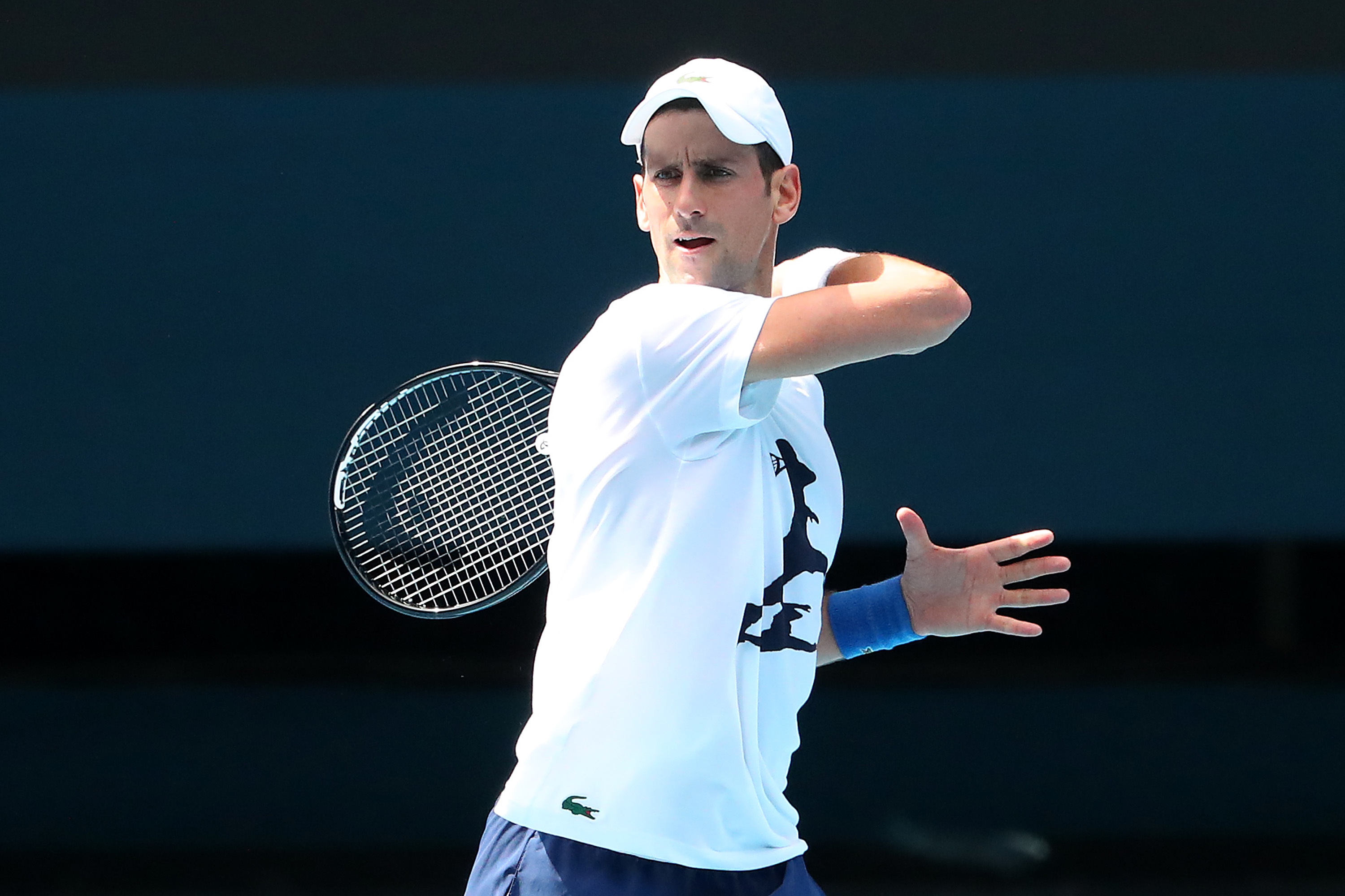 Novak Djokovic's practice session ahead of Australian Open at Melbourne Park