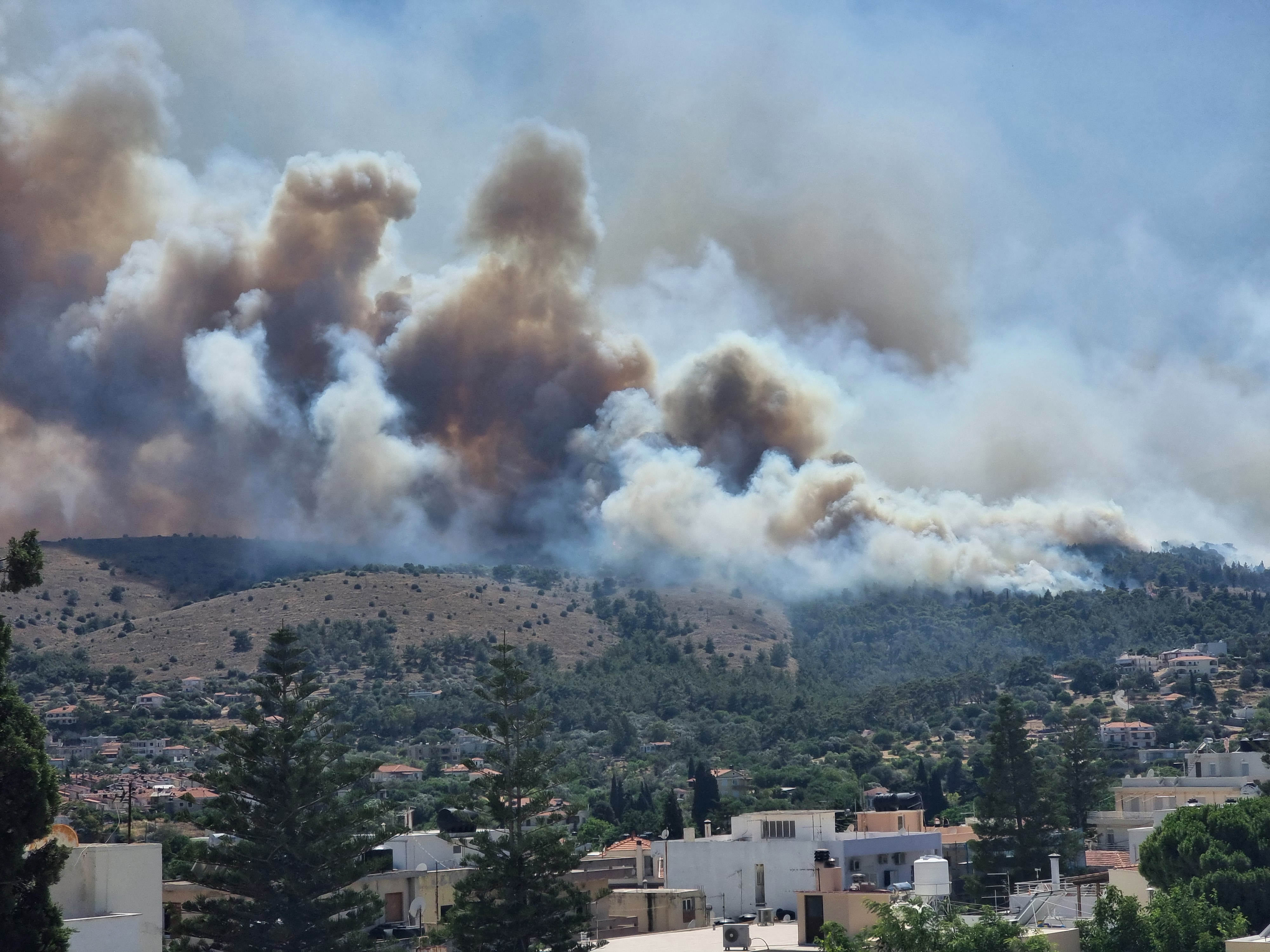 Forest fire at Chios island, Greece