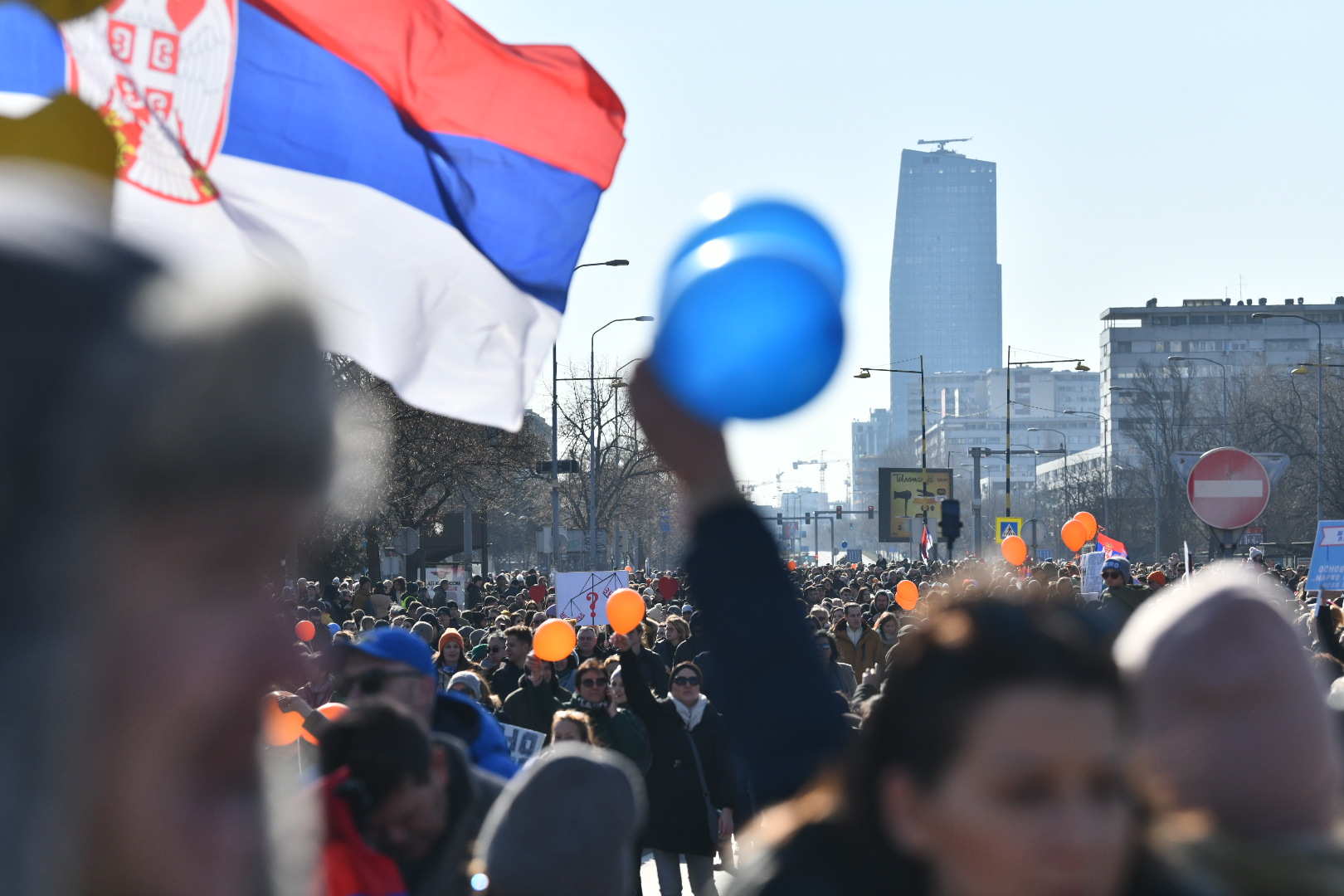 Beograd, 08.02.2024. Novi Beograd šeta za prosvetu, okupljanje kod novobeogradskih škola i šetnja do Opštine Novi Beograd, protest, roditelji i đaci, Foto: Vesna Lalić/Nova.rs