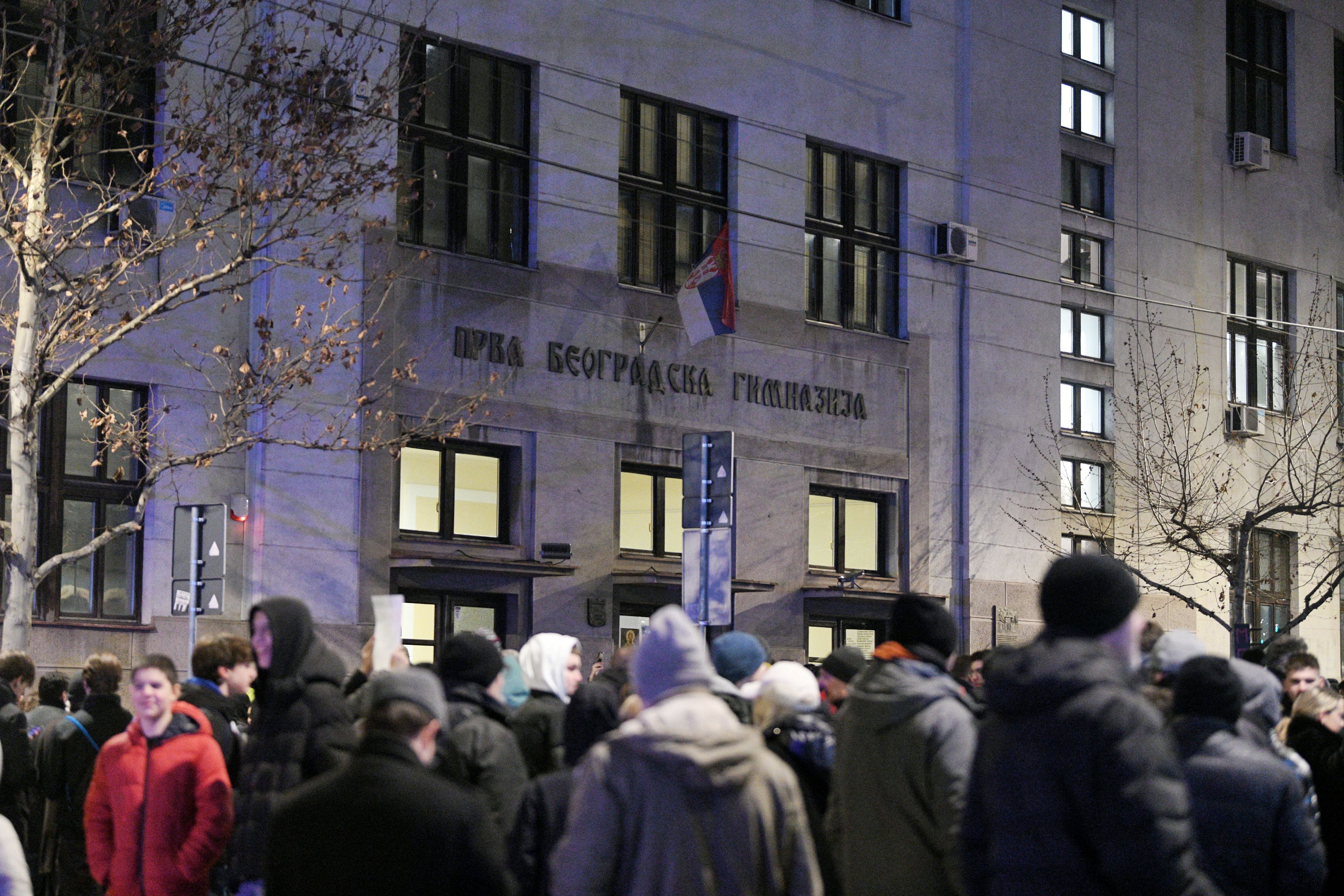 Beograd, 10.02.2025. Prva beogradska gimnazija, veliki protest, roditelji i đaci Foto: Filip Krainčanić/Nova.rs