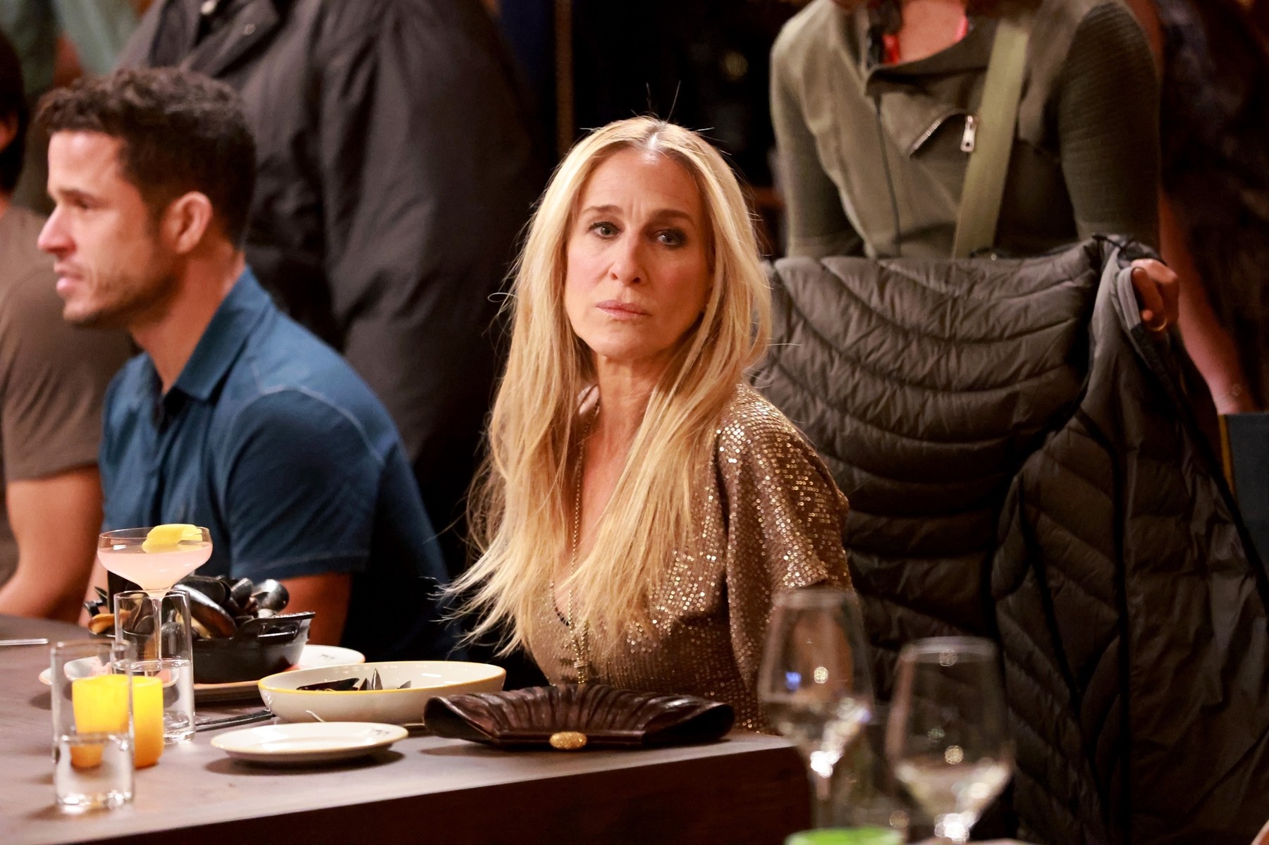 Sarah Jessica Parker films a night scene for "And Just Like That" in NYC