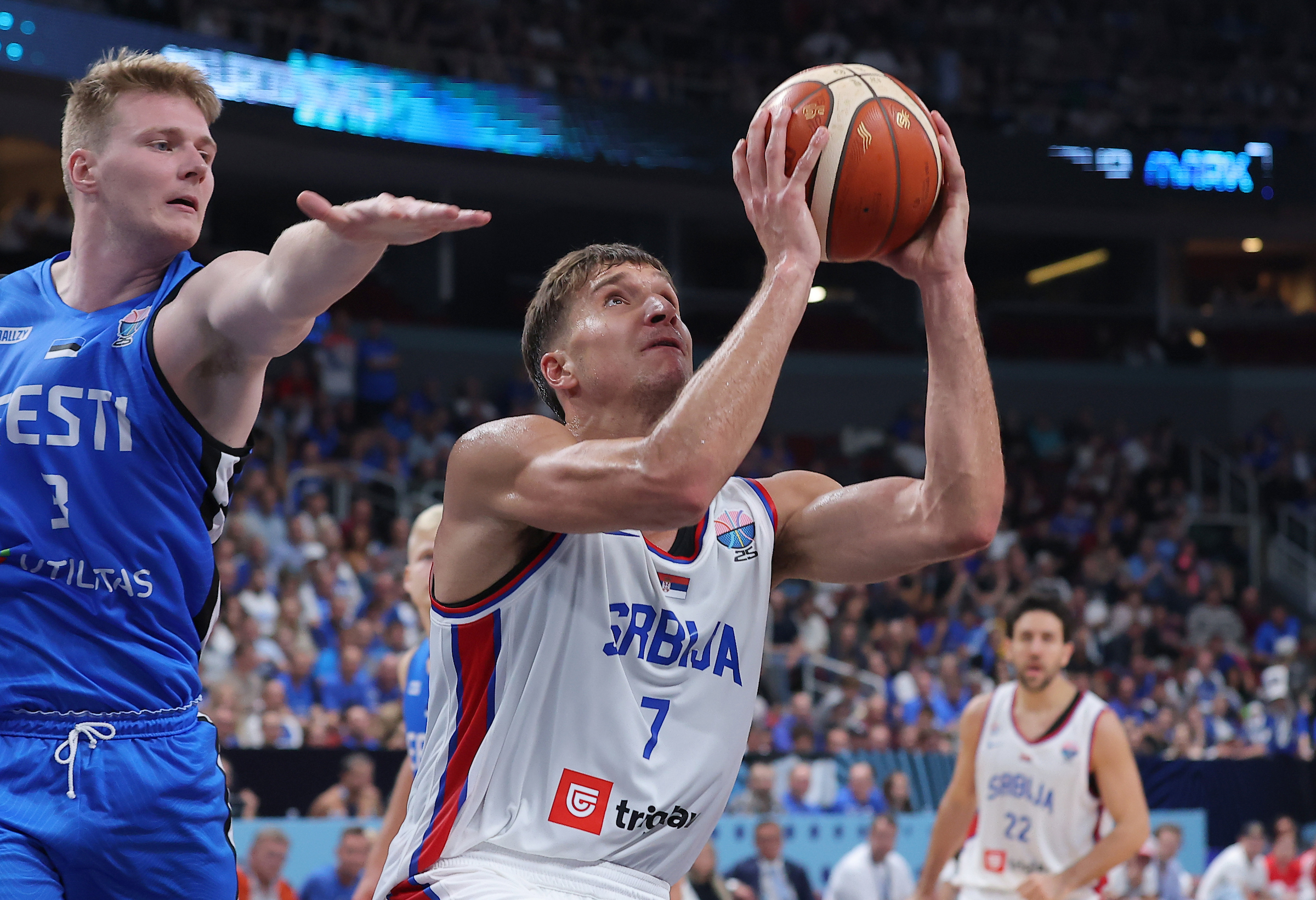Bogdan Bogdanovic during FIBA Eurobasket 2025 group A first round basketball match between Serbia and Estonia on August 27, 2025. in Riga, Latvia.
(photo by Pedja Milosavljevic/STARSPORT ©)