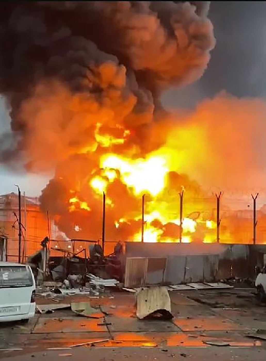 Ukrainian drones hit Rosneft oil depot in Sochi, sparking massive fire and explosions near airport