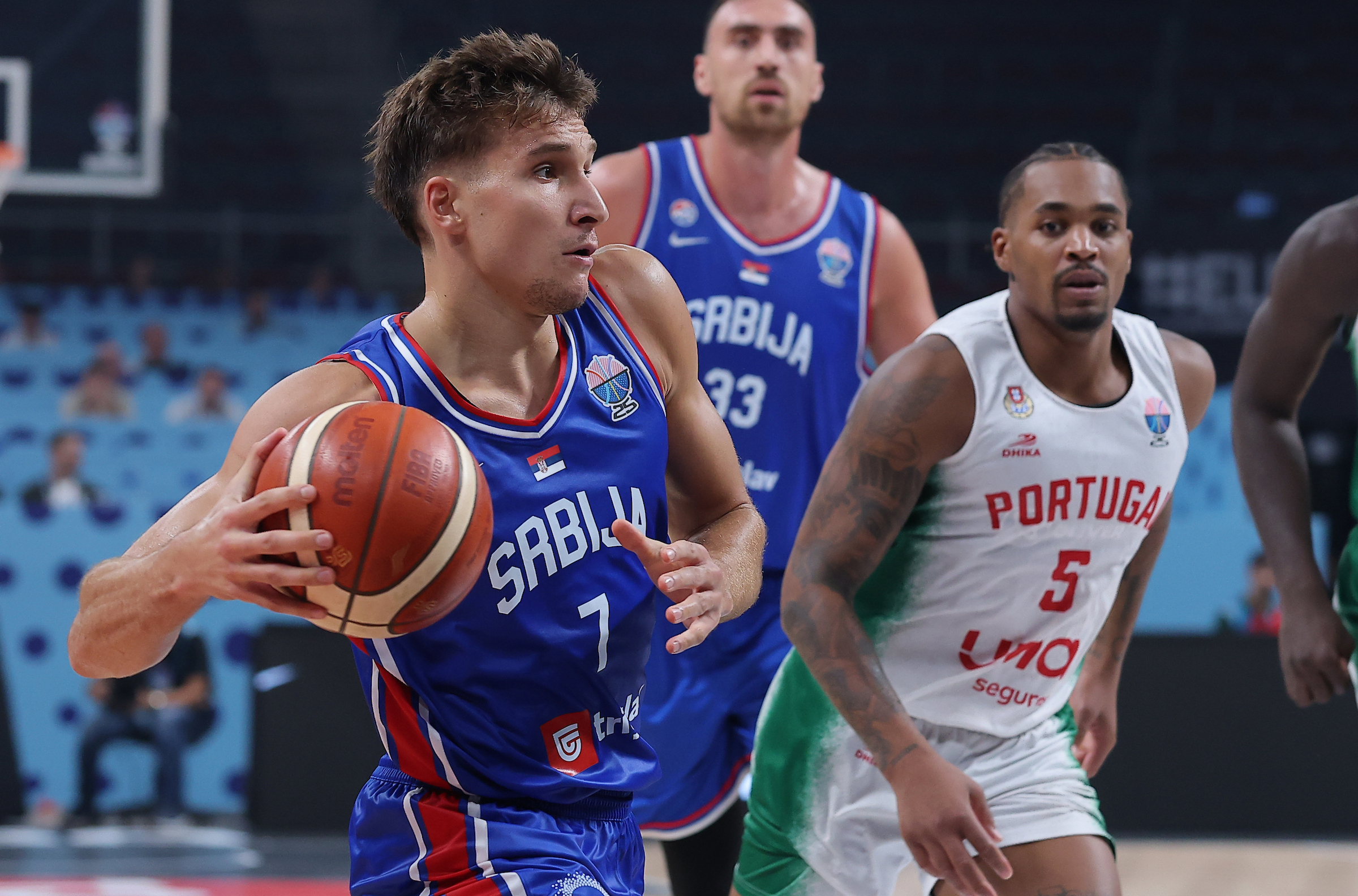 Bogdan Bogdanovic during FIBA Eurobasket 2025 group A second round basketball match between Portugal and Serbia on August 29, 2025. in Riga, Latvia.
(photo by Pedja Milosavljevic/STARSPORT ©)