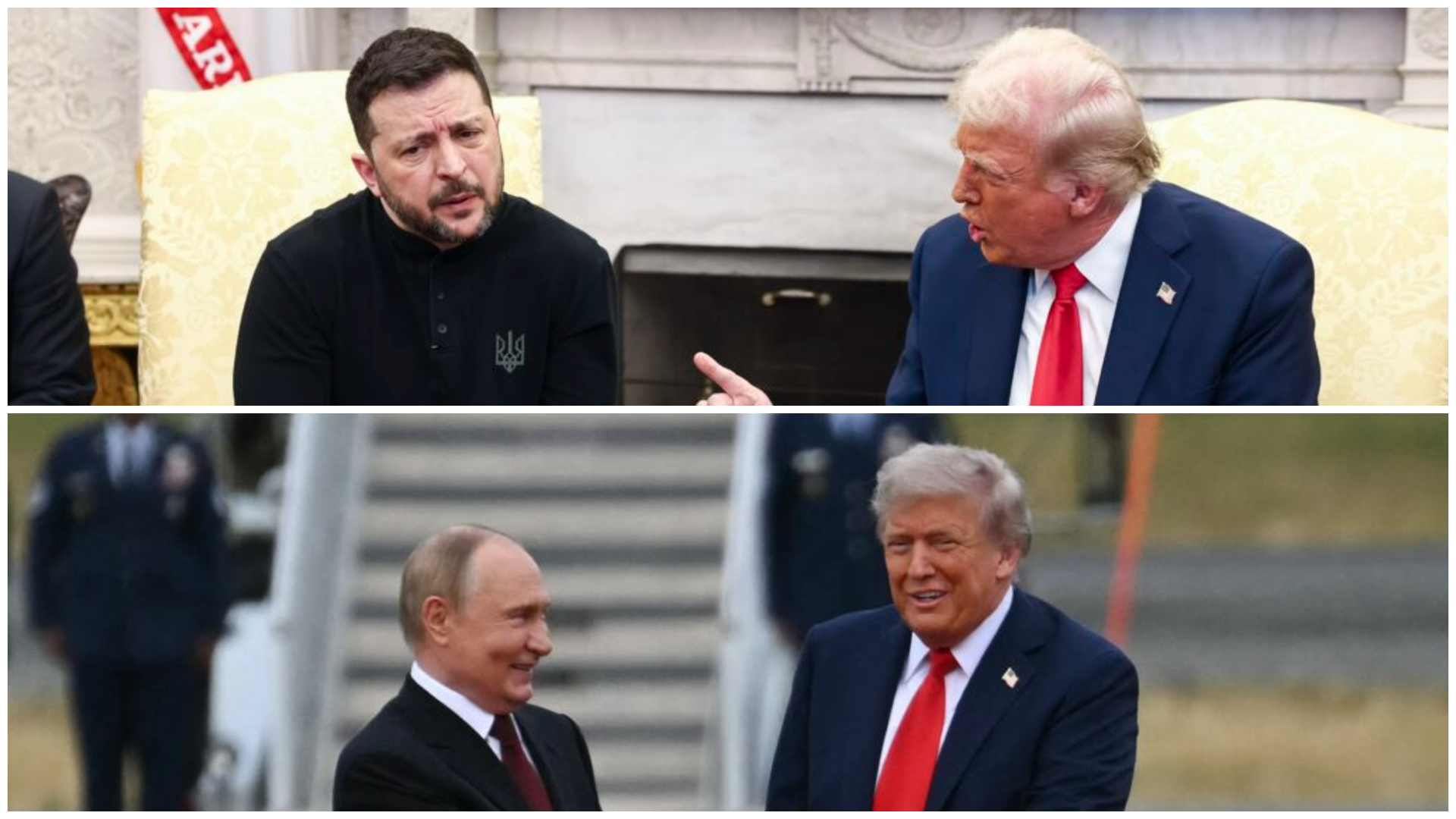 Tramp za Zelenskim i Putinom Foto: EPA-EFE/JIM LO SCALZO, ANDREW CABALLERO-REYNOLDS / AFP / Profimedia