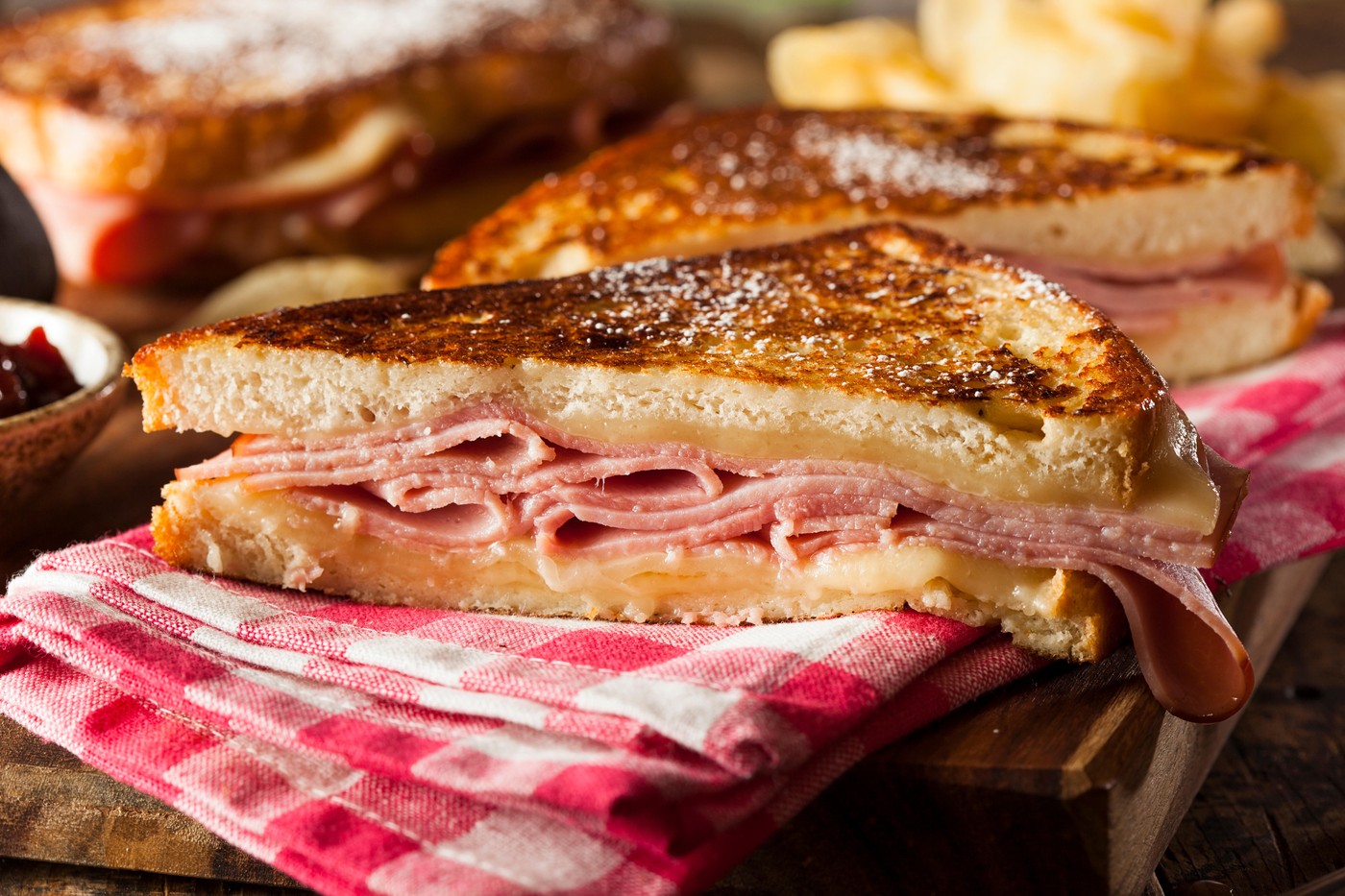 Homemade Monte Cristo Sandwich with Ham and Cheese