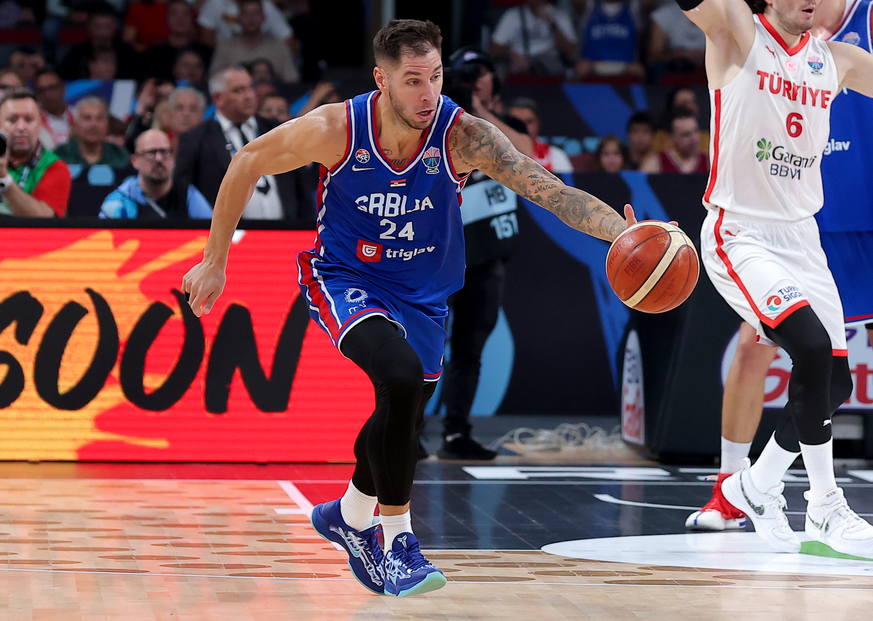 Serbia's Stefan Jovic during FIBA Eurobasket 2025 group A 5th round basketball match between Turkey and Serbia on Sept. 3, 2025. in Riga, Latvia.
(photo by Pedja Milosavljevic/STARSPORT ©)