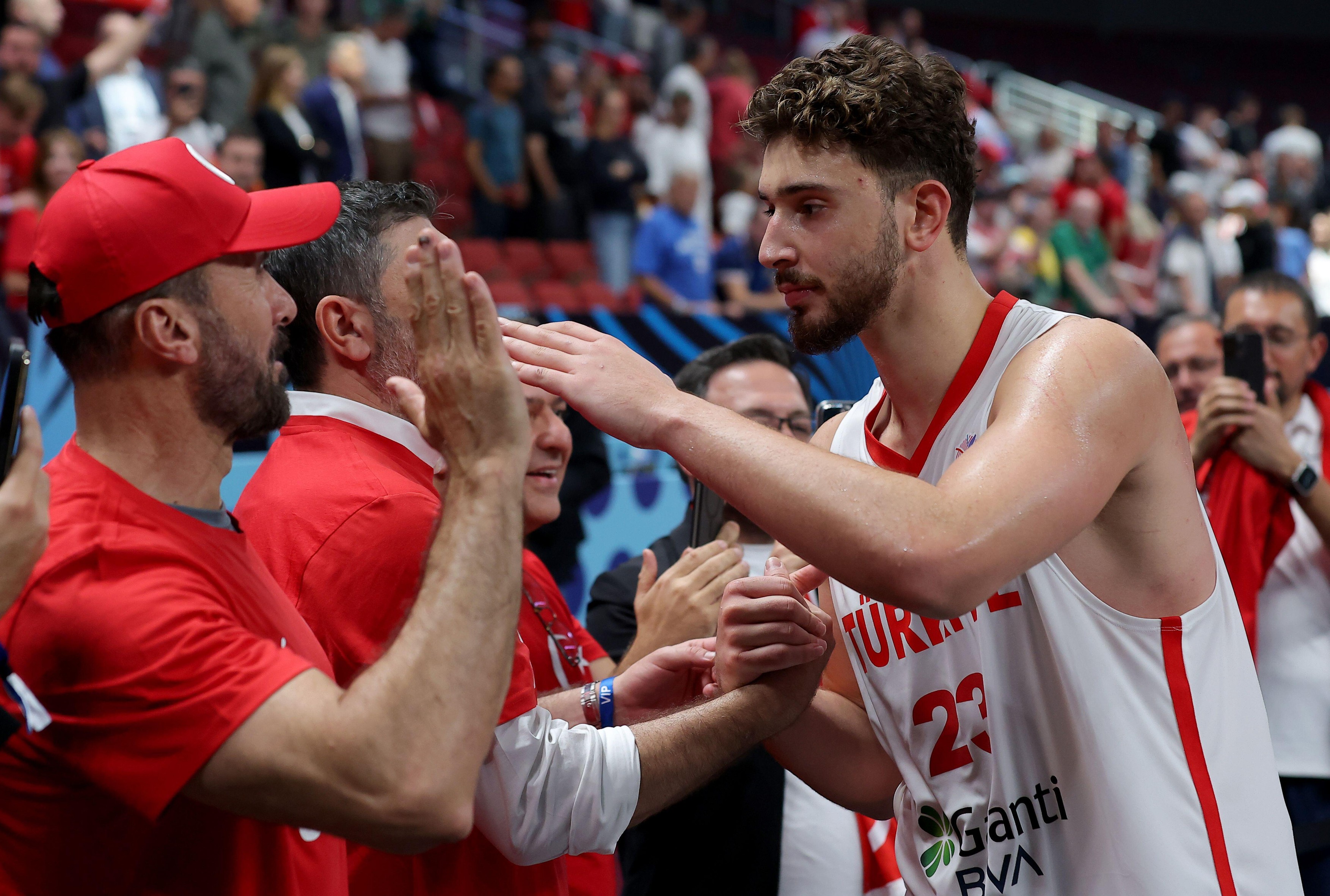 Turkey's Alperen Sengun during FIBA Eurobasket 2025 round of 8 basketball match between Turkey and Poland on Sept. 9, 2025. in Riga, Latvia. (photo by Pedja Milosavljevic/STARSPORT )