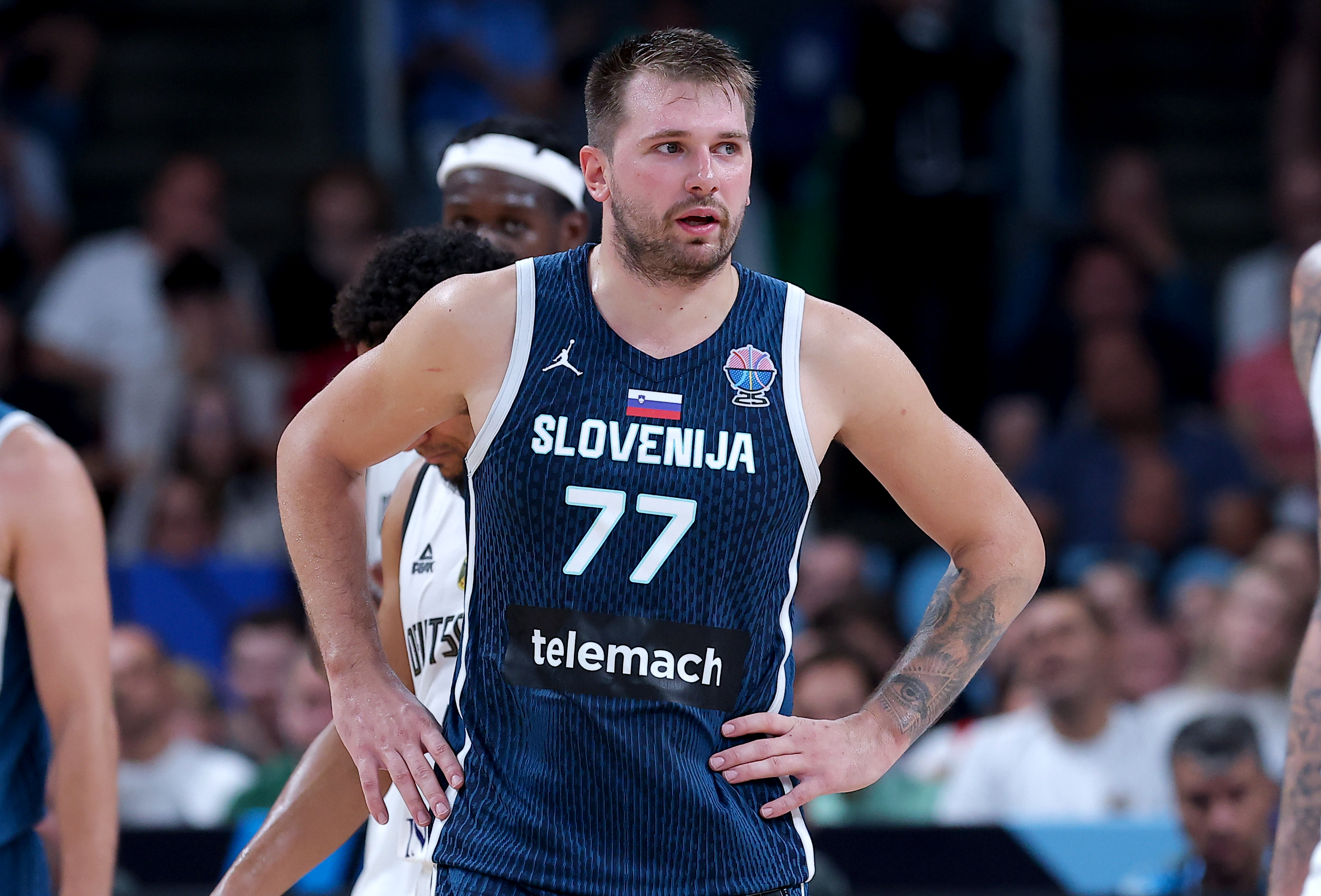 Slovenia's Luka Doncic during FIBA Eurobasket 2025 round of 8 basketball match between Germany and Slovenia on Sept. 10, 2025. in Riga, Latvia.
(photo by Pedja Milosavljevic/STARSPORT ©)