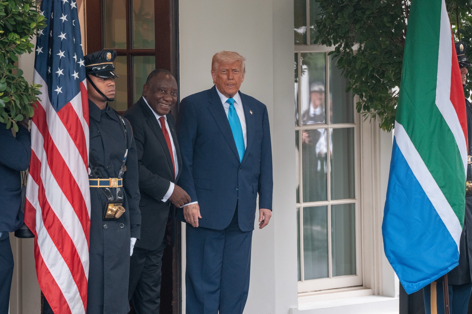 President Trump Greets South African President.