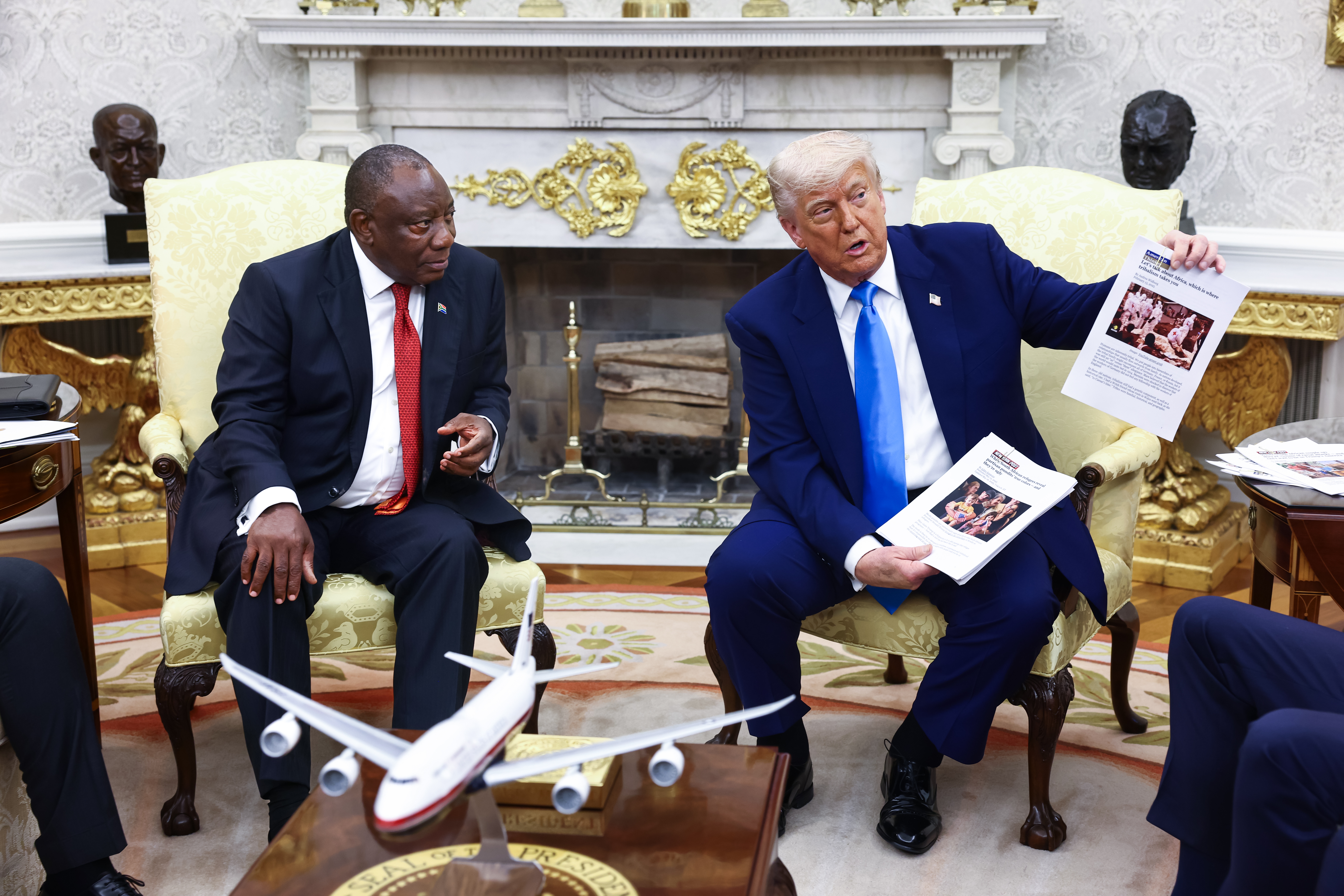 South African President Cyril Ramaphosa visits US President Trump at the White House