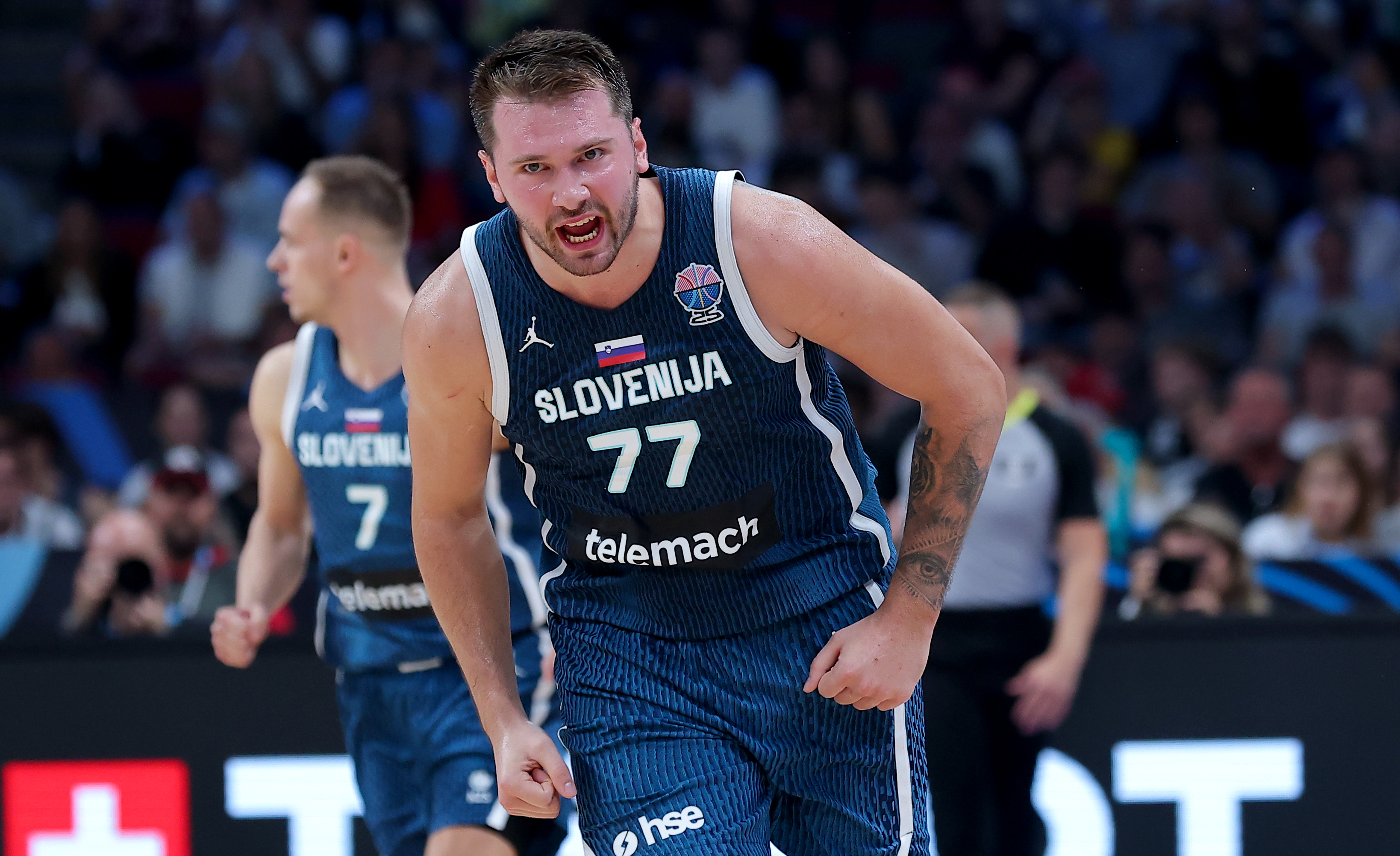 Slovenia's Luka Doncic during FIBA Eurobasket 2025 round of 8 basketball match between Germany and Slovenia on Sept. 10, 2025. in Riga, Latvia.
(photo by Pedja Milosavljevic/STARSPORT ©)