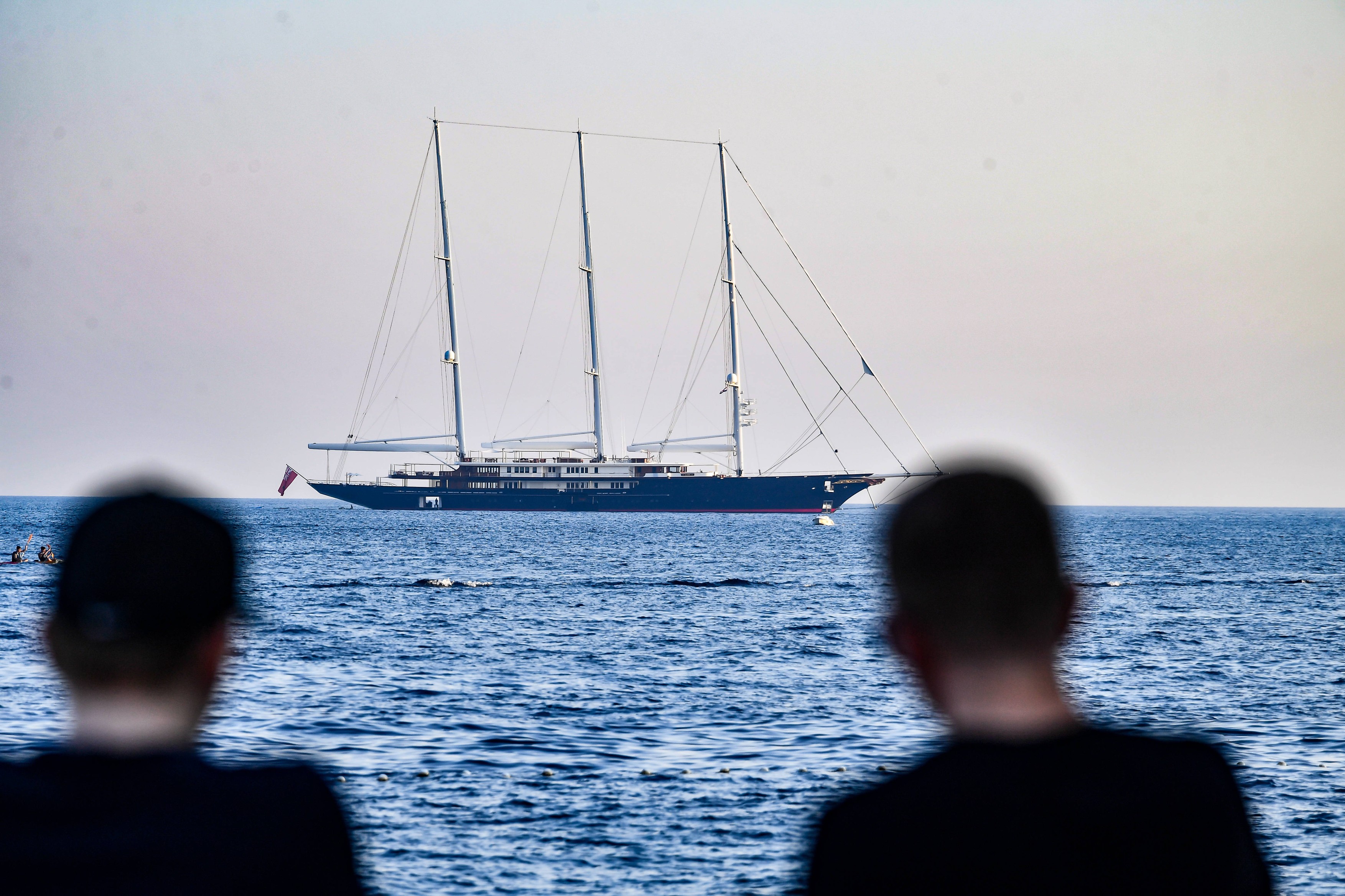 Croatia, Dubrovnik, 160823. Jeff Bezos and his fiancee Lauren Sanchez arrived in Dubrovnik on their yacht Kora in the co