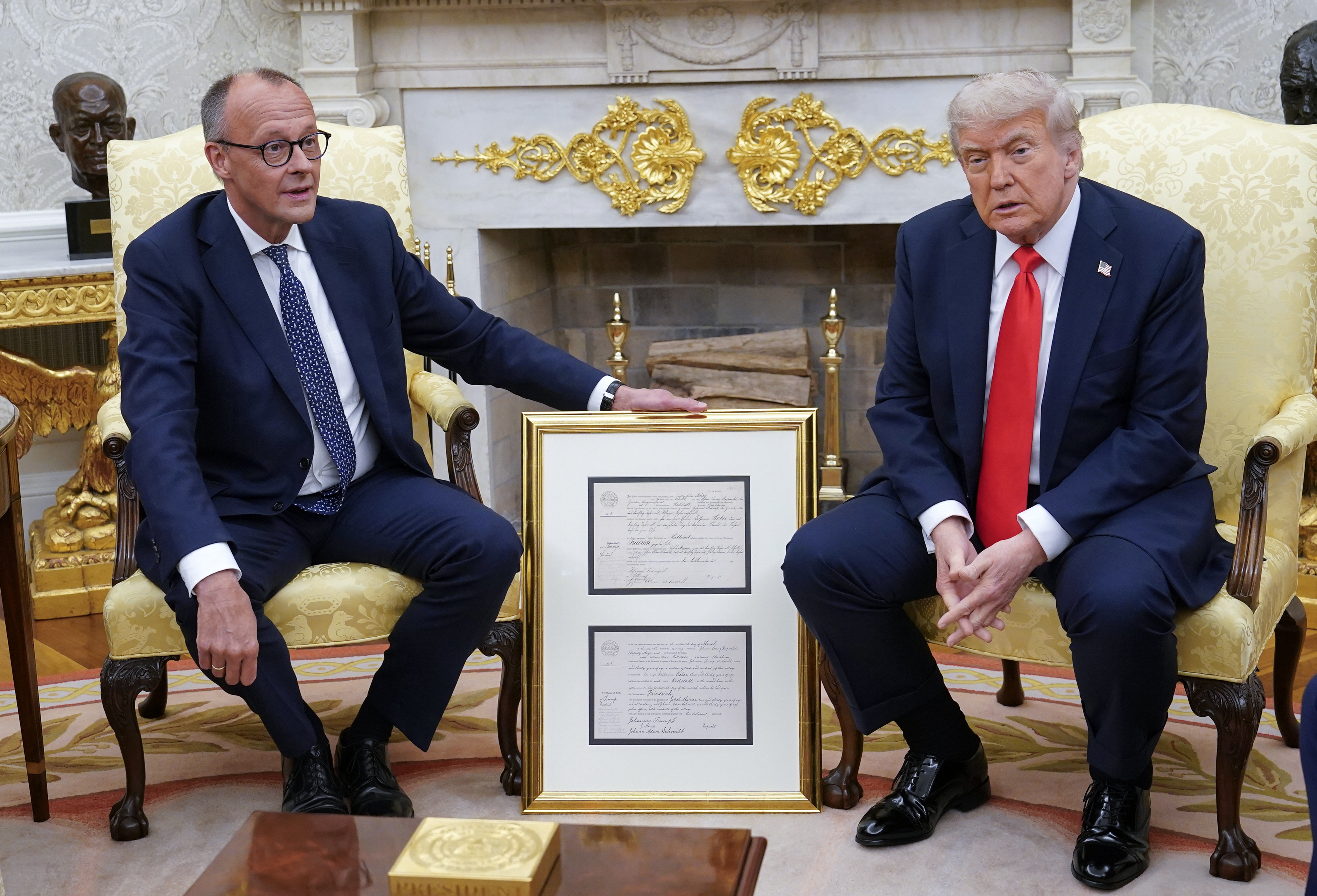 US President Trump meets German Chancellor Merz at the White House