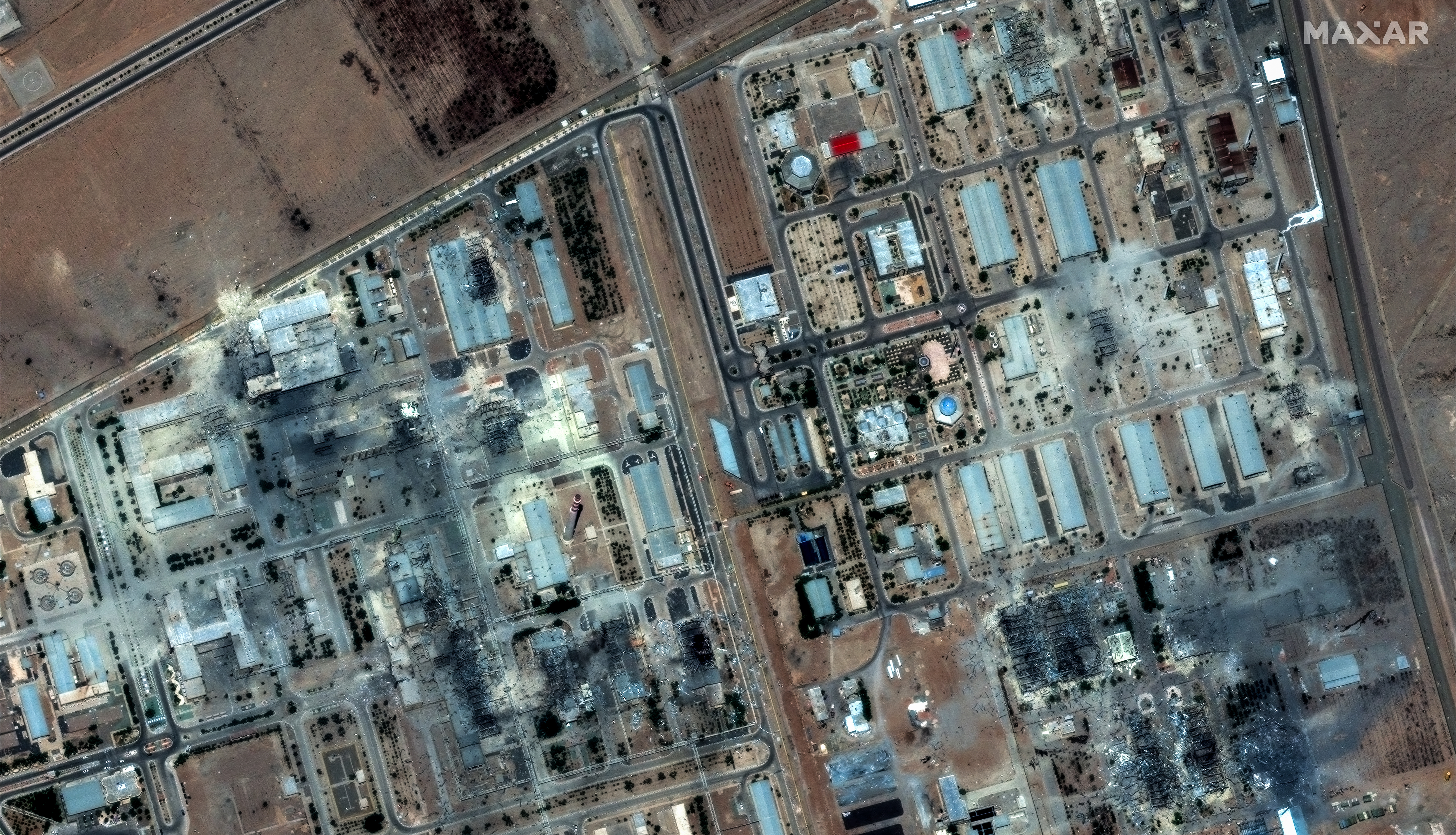 Satellite image of damage after US strikes on Iran's nuclear facilities