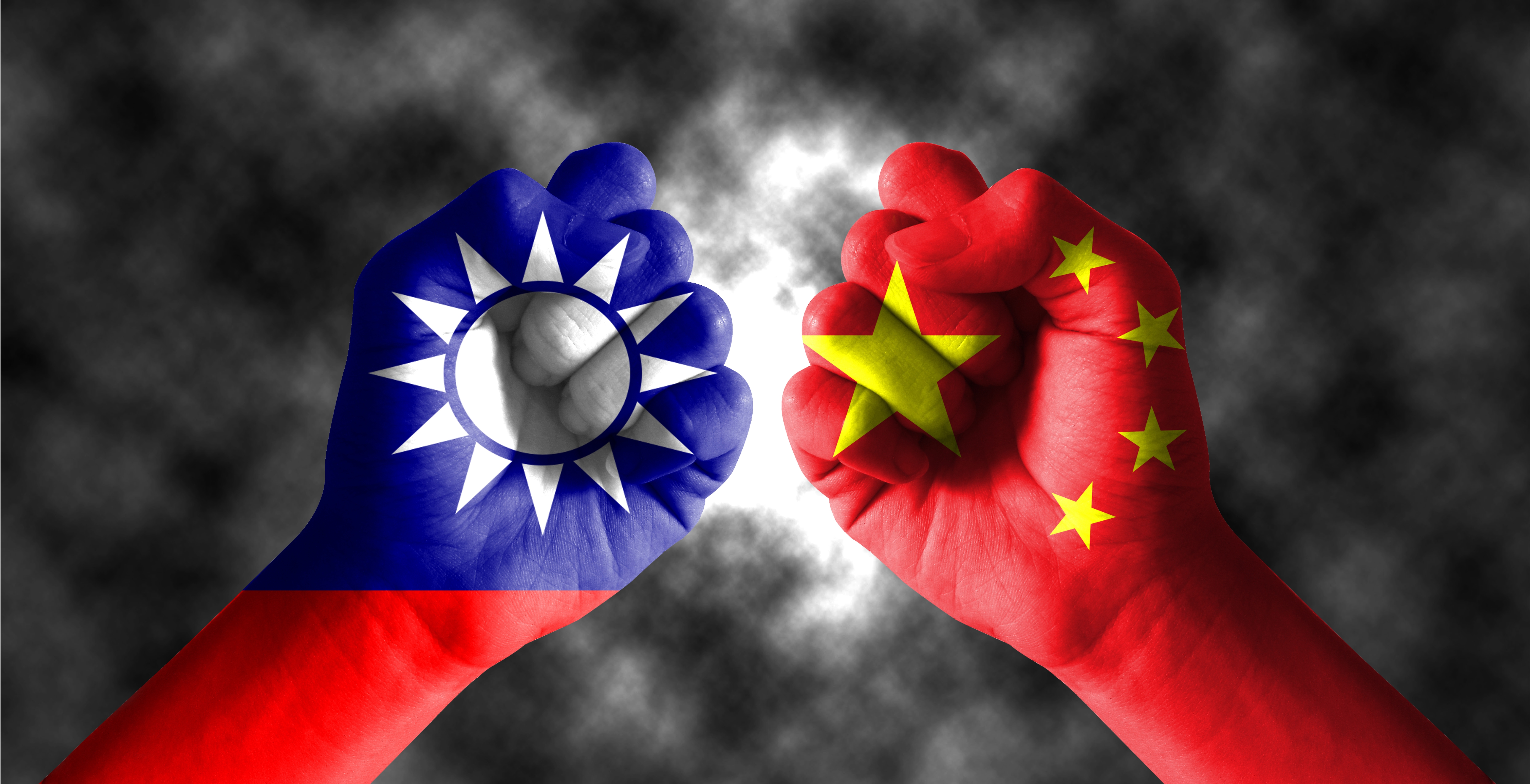 Taiwanese,Flag,And,Chinese,Flag,,3d,Illustration