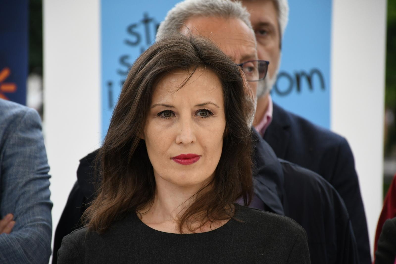 Dalija Orešković
15.06.2020., Bjelovar - Stranka s Imenom i Prezimenom, Pametno i Fokus najavili su zajednicki izlazak na parlamentarne izbore na konferenciji za medije odrzanoj na bjelovarskom paviljonu. Dalija Oreskovic Photo: Damir Spehar/PIXSELL