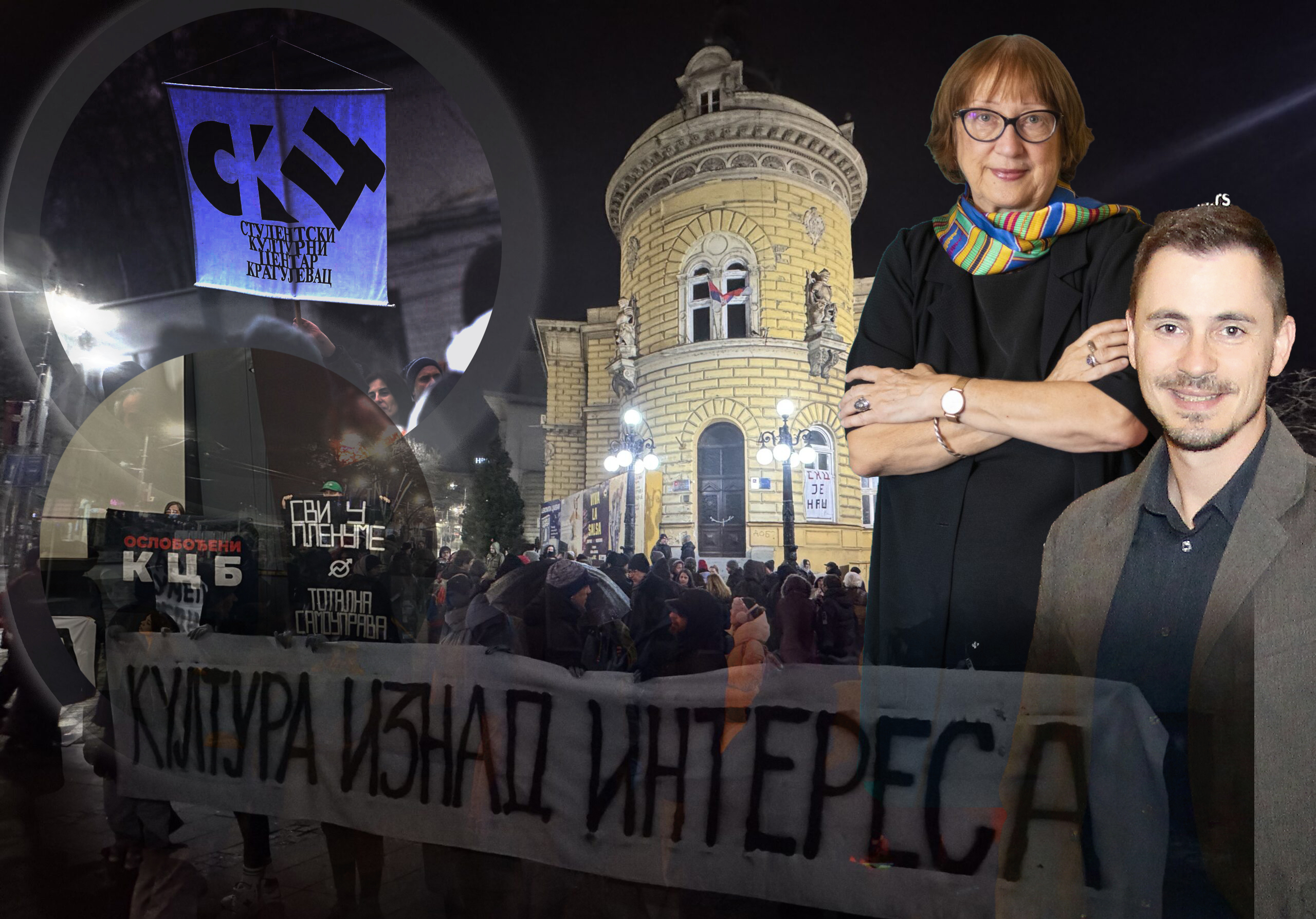Milena Dragićević Šešić, Stevan Filipović, blokada SKC-sa ili DKC-a ili protest