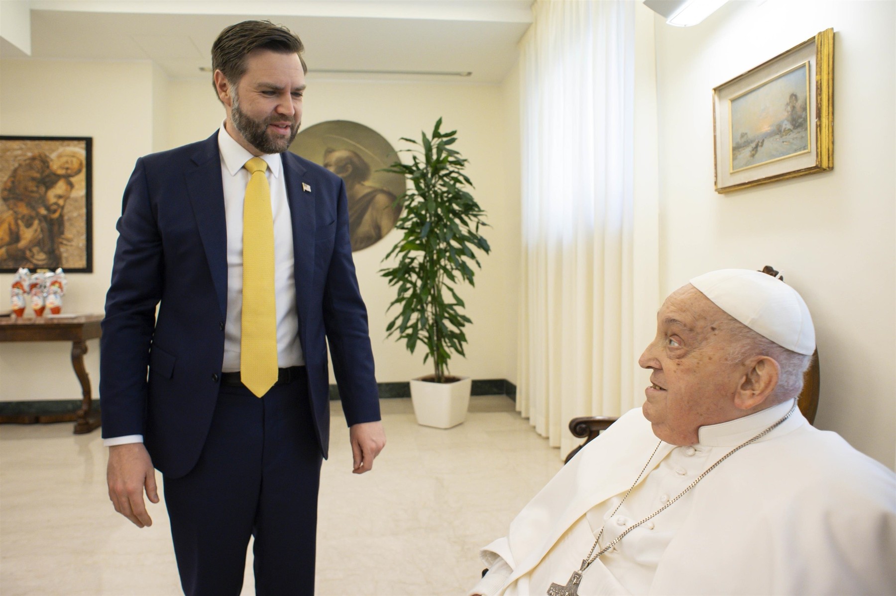 Pope Francis meeting with US Vice-President JD Vance in The Vatican