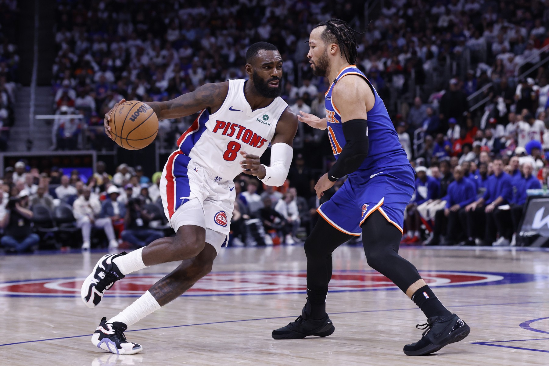 NBA: Playoffs-New York Knicks at Detroit Pistons