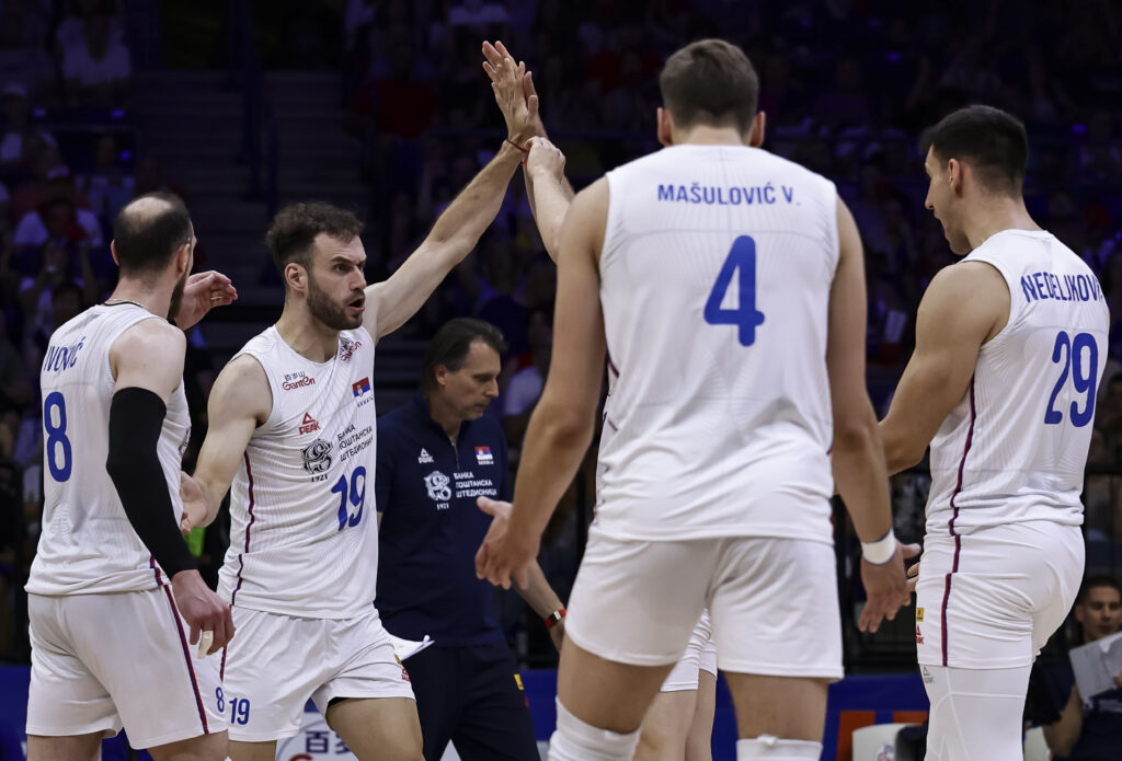 during the Men’s Volleyball Nations League match between Cuba and Argentina at Belgrade Arena on June 29, 2025 in Belgrade, Serbia. (Photo by Srdjan Stevanovic/Starsport.rs ©)