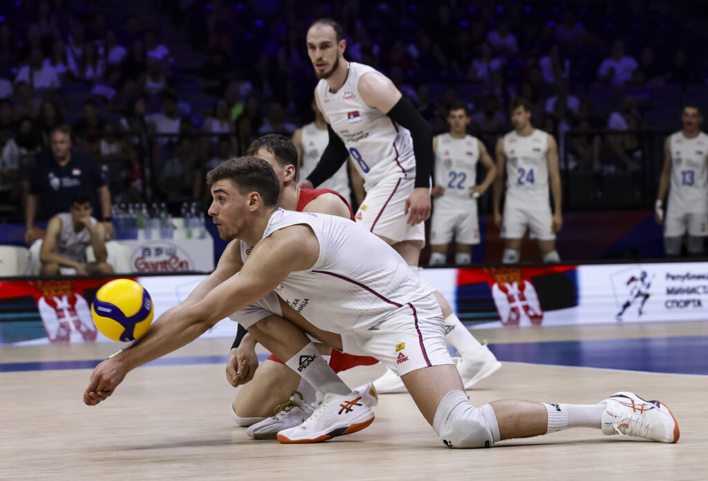 during the Men’s Volleyball Nations League match between Cuba and Argentina at Belgrade Arena on June 29, 2025 in Belgrade, Serbia. (Photo by Srdjan Stevanovic/Starsport.rs ©)