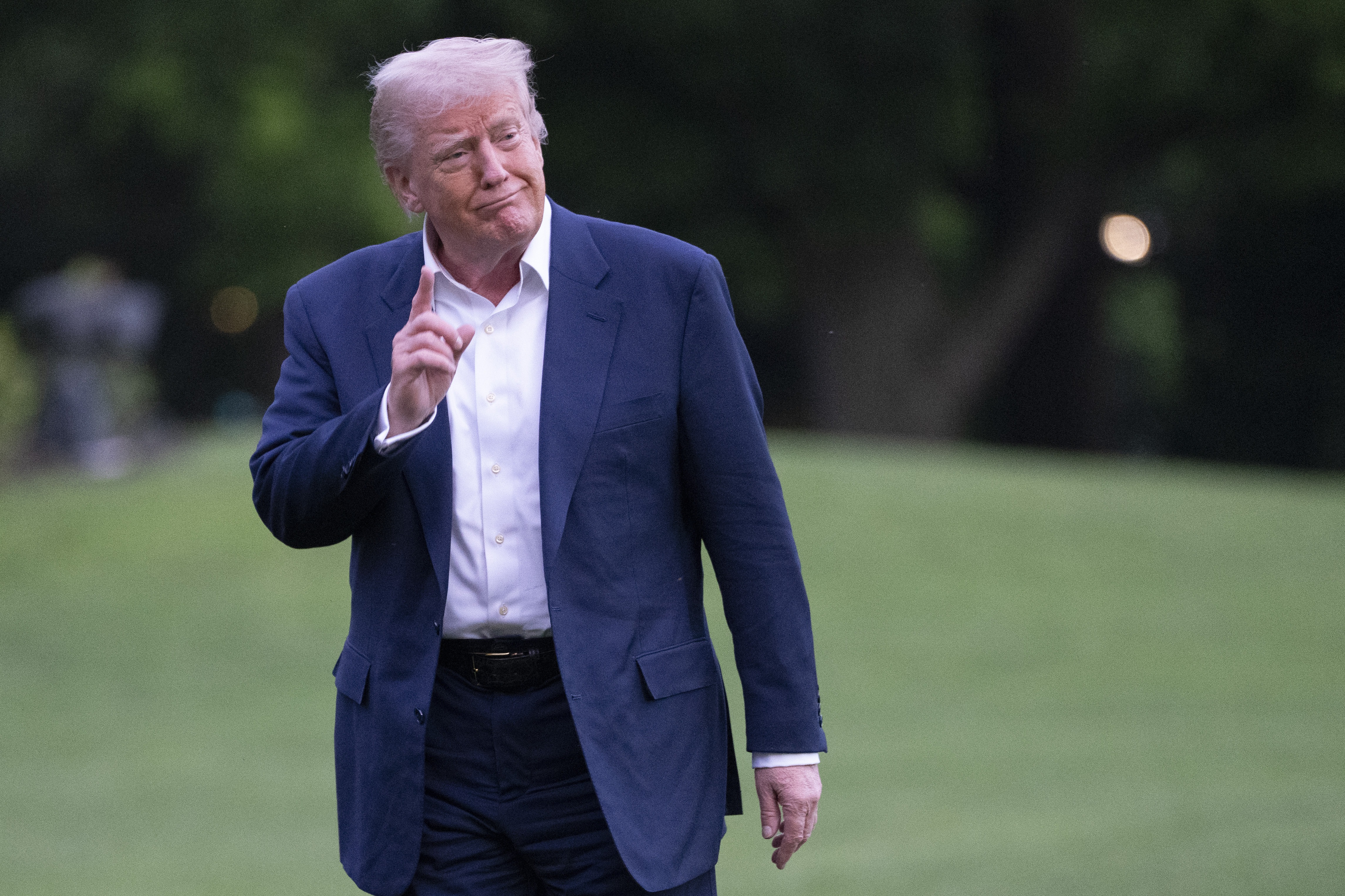 US President Donald J Trump returns to the White House