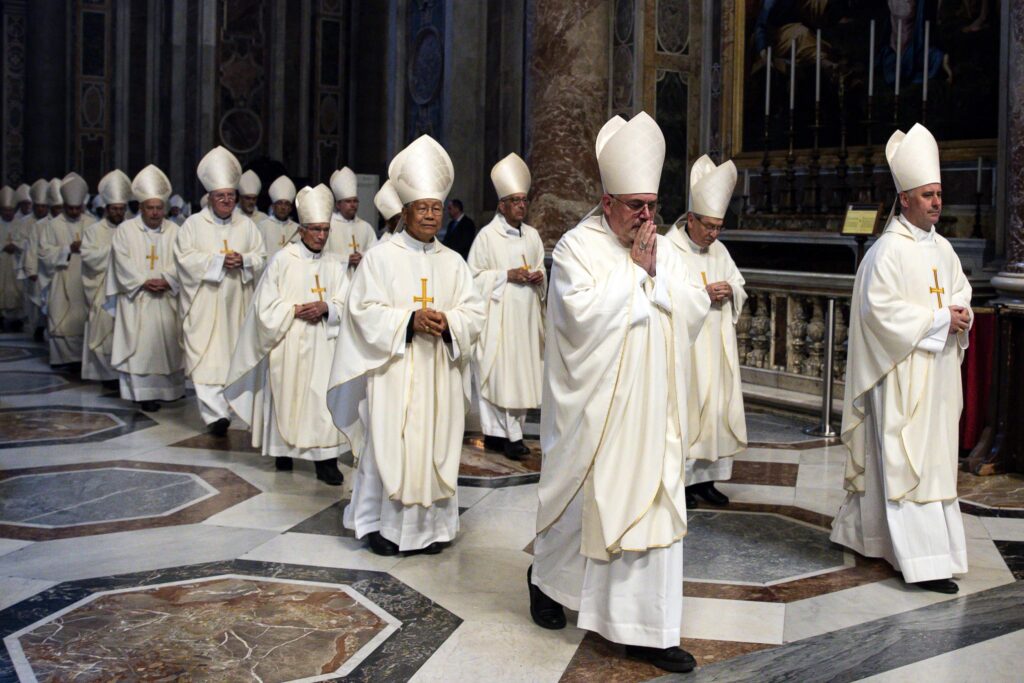 epa12071845 Cardinals attend the Eight Novendiale Mass in memory of late Pope Francis, in Saint Peter's Basilica, in Vatican City, 03 May 2025. Pope Francis passed away on Easter Monday, 21 April 2025, at the age of 88.  EPA-EFE/ANGELO CARCONI
