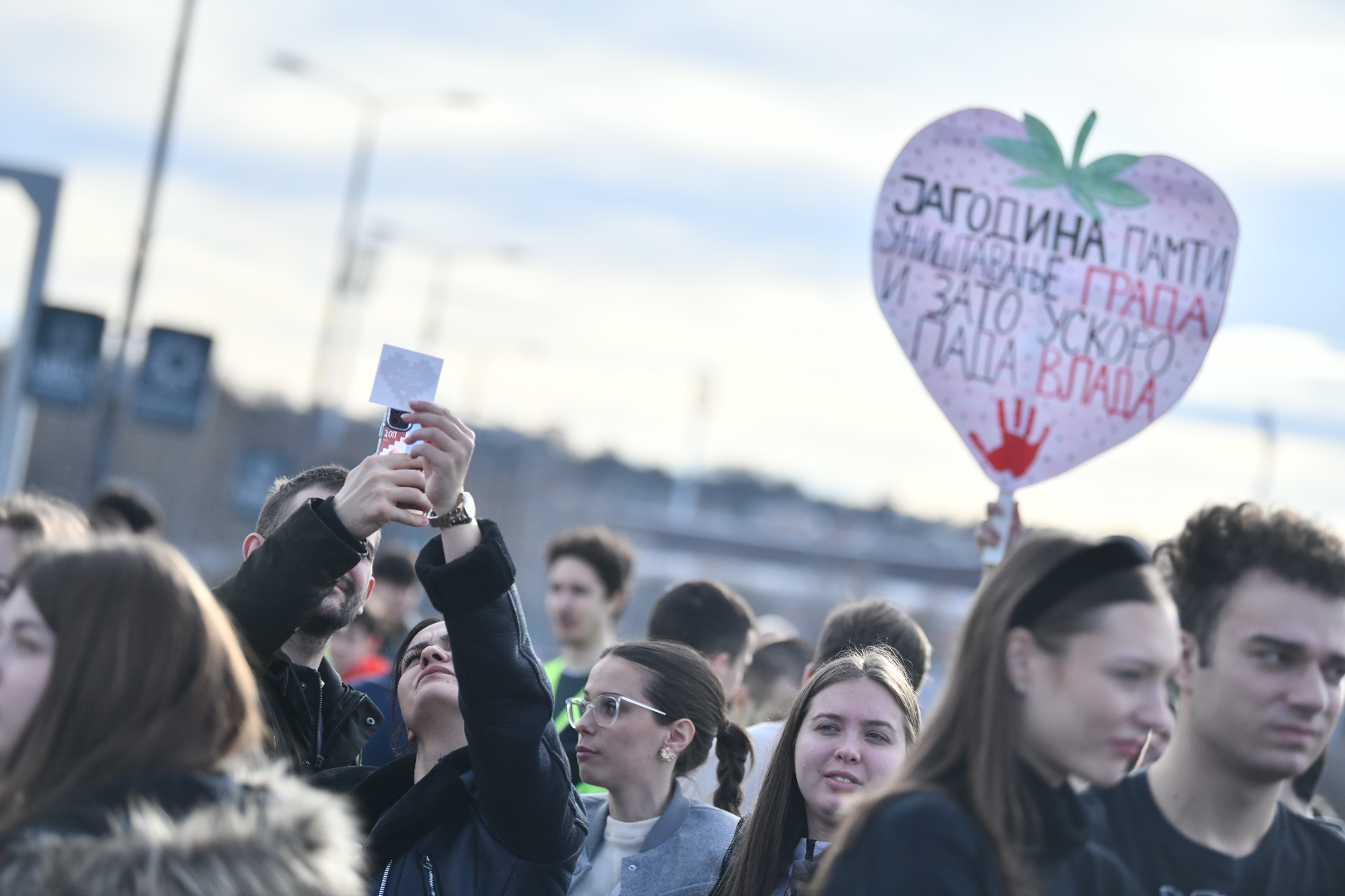 Beograd, 27.01.2025. Autokomanda, studentski protest, blokada, studentska blokada, studenti, 24 casa blokirana Autokomanda, Foto: Vesna Lalić/Nova.rs
