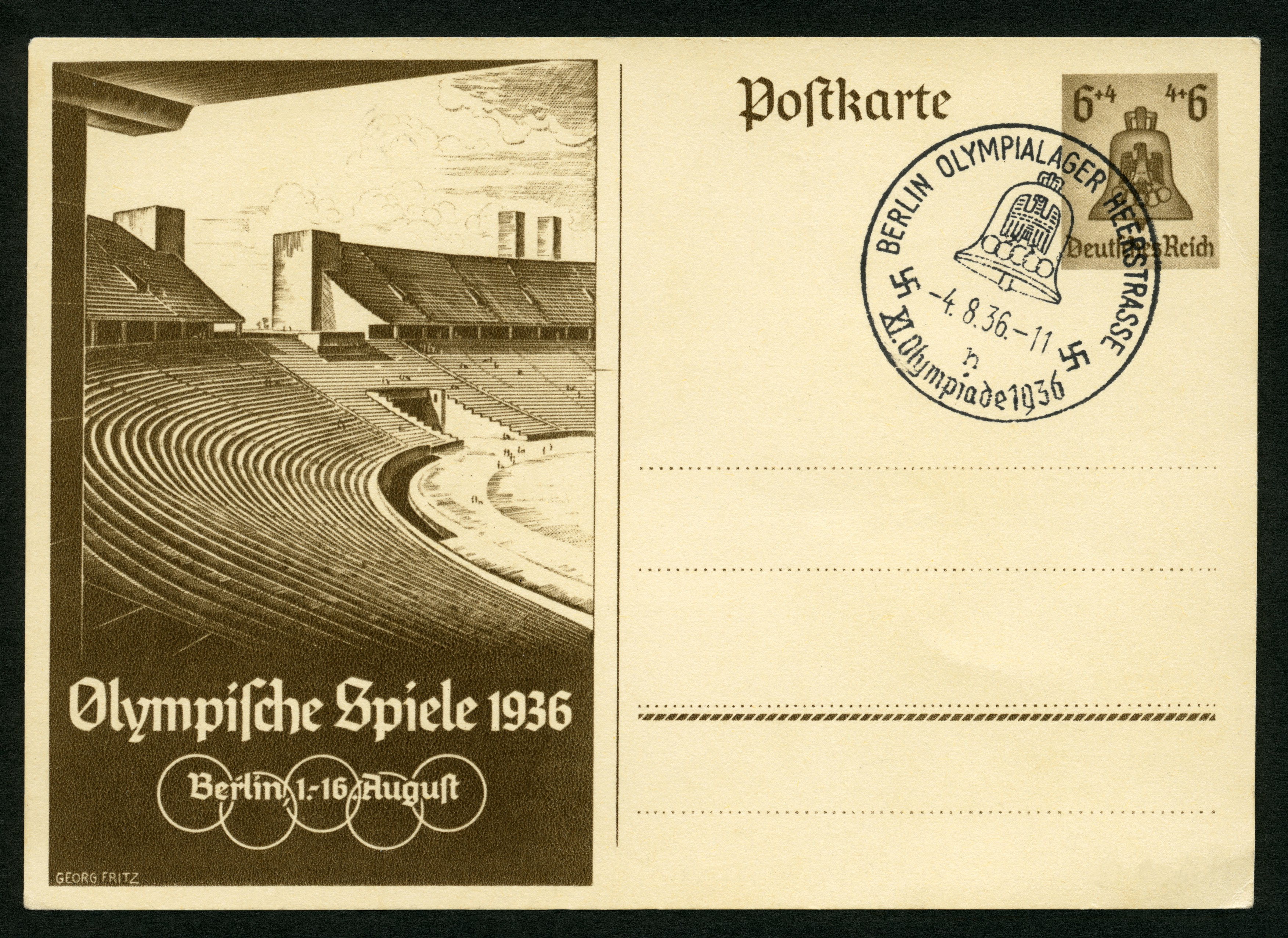 Olympic Games 1936 - postcard with special stamp