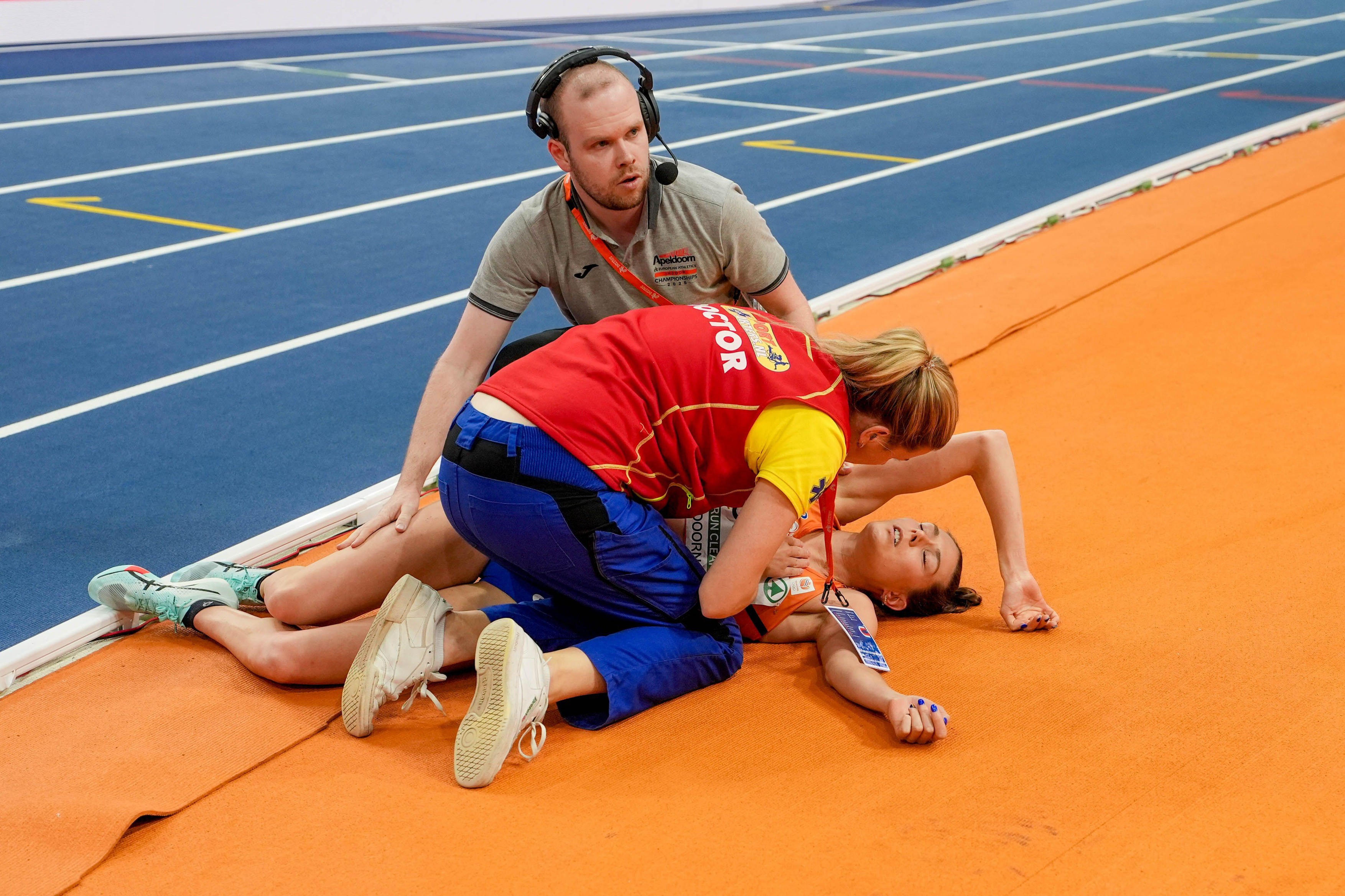 APELDOORN, NETHERLANDS - MARCH 9: Maureen Koster of The Netherlands during Day Four of the European Athletics Indoor Championships at Omnisport Apeldoorn on March 9, 2025 in Apeldoorn, Netherlands. (Photo by Joris Verwijst/BSR Agency)