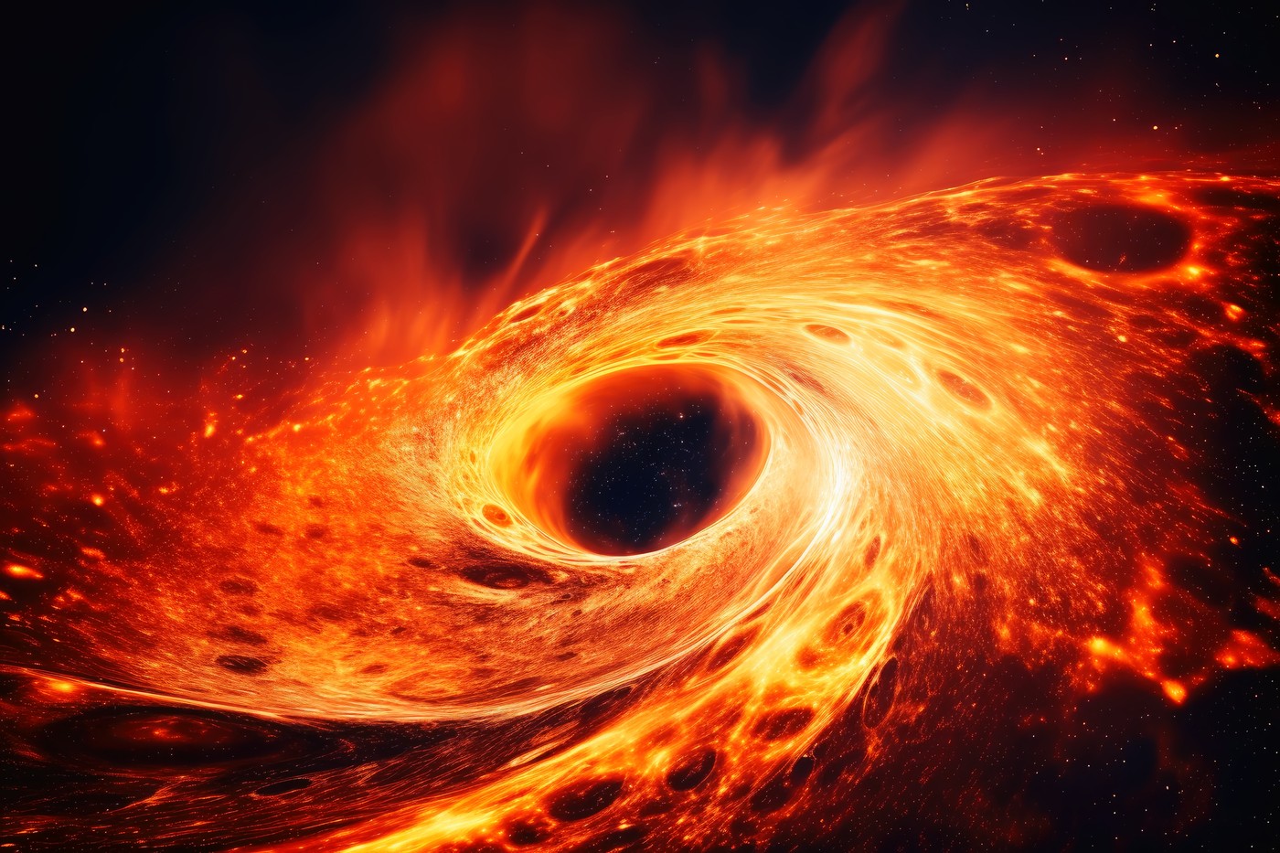 A supermassive black hole in space.