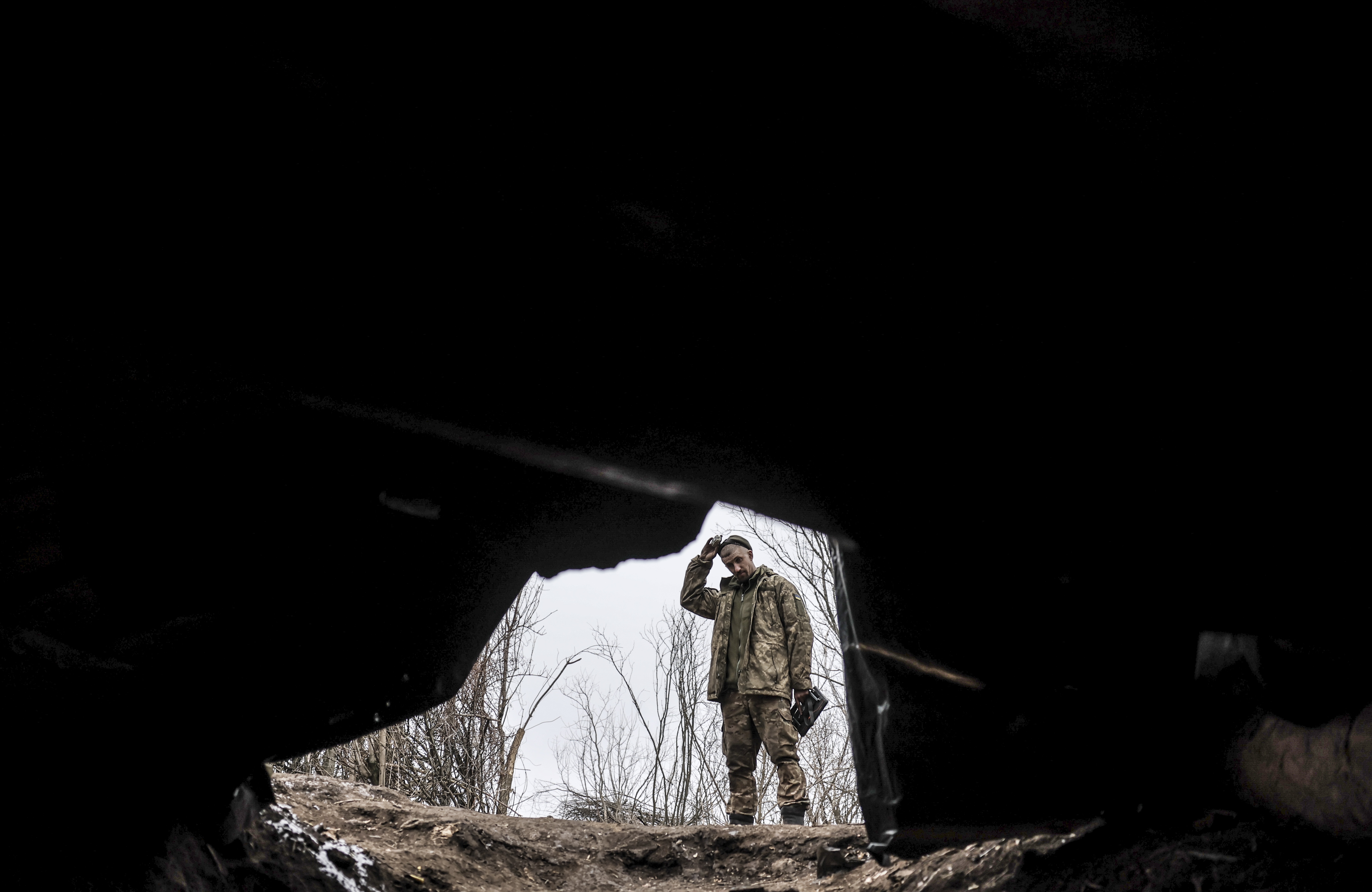 Ukrainian soldiers operate near Chasiv Yar frontline in Ukraine's Donetsk region