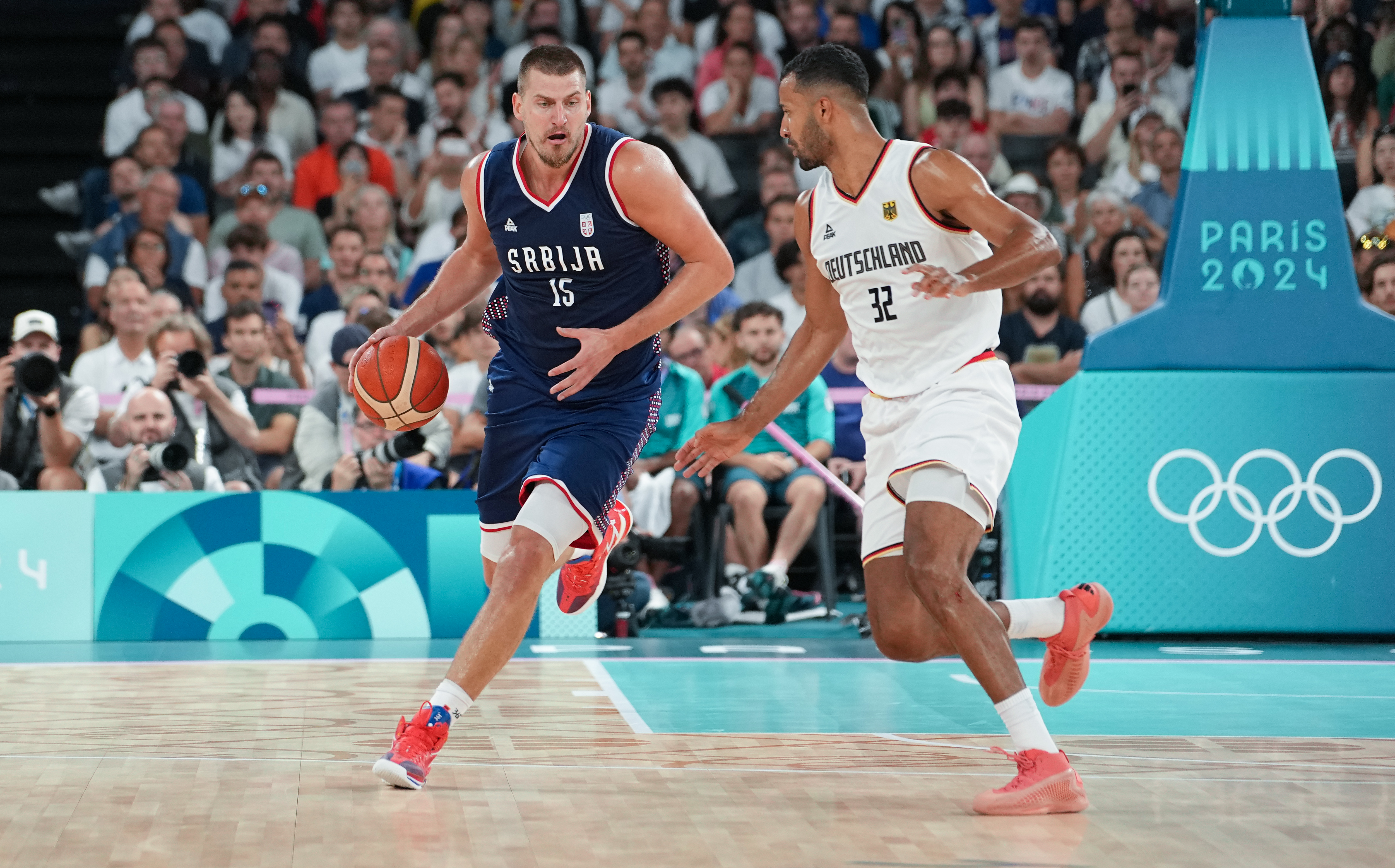 Nikola Jokic Olimpijske igre, Srbija - Nemacka , bronza Olimpijada Olimpijske igre, Srbija kosarka 10.8.2024, Pariz Francuska
foto: STARSPORT (credit image &amp; photo: Pedja Milosavljevic/ STARSPORT)