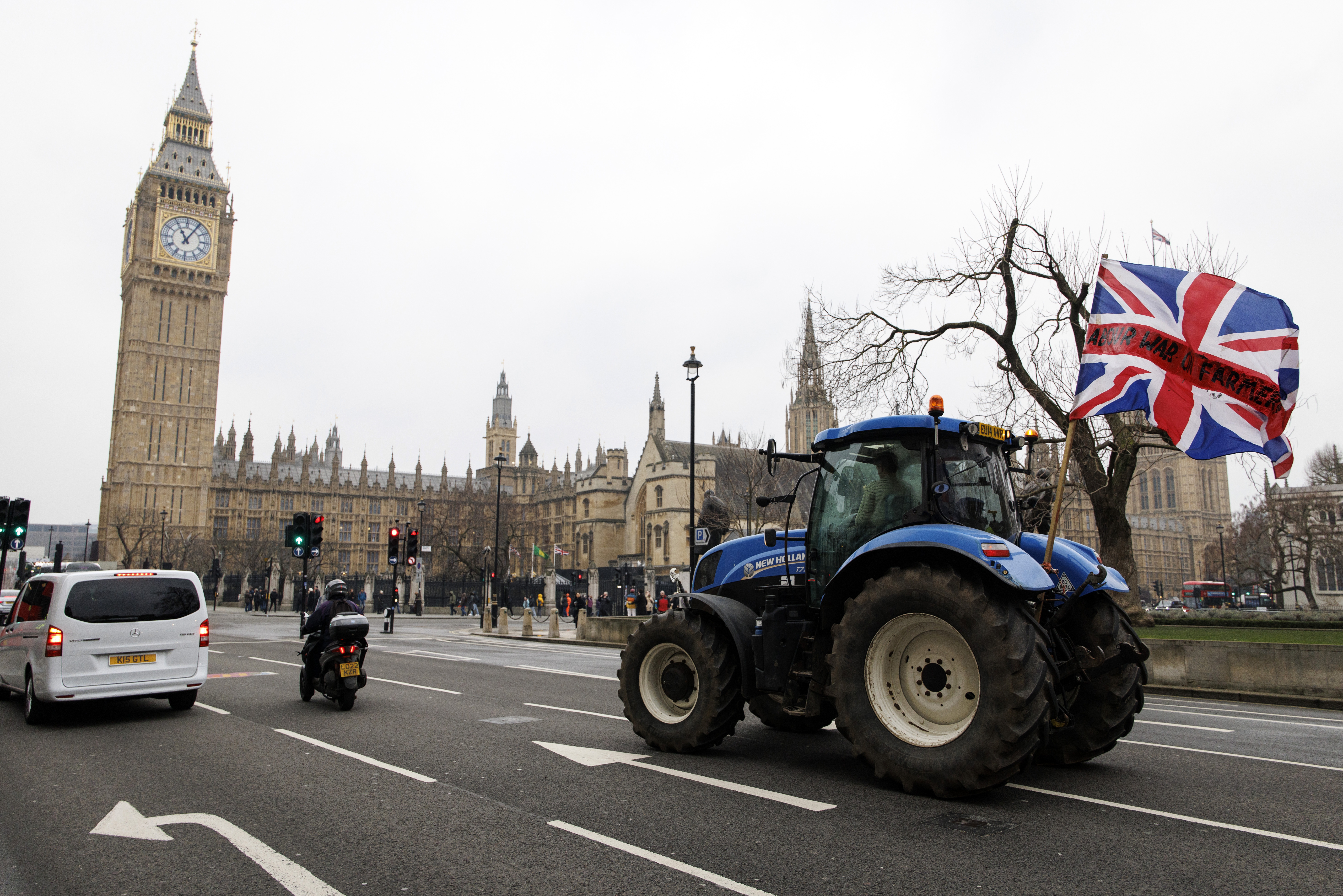 Farmers protest outside the UK Parliament