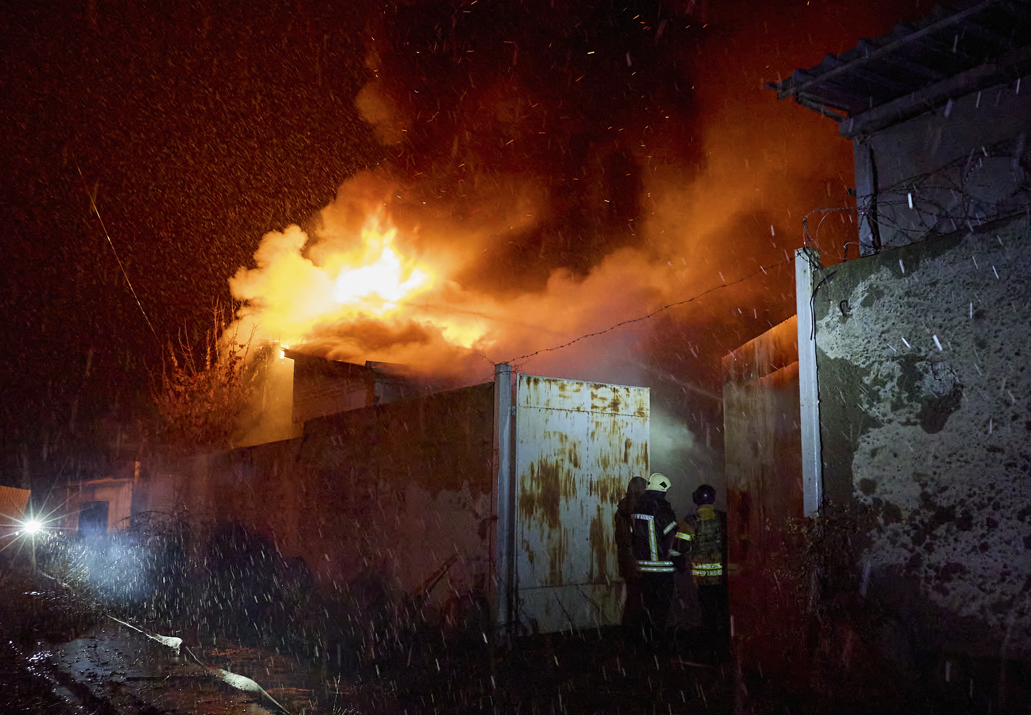 A drone hit on a civil factory in Kharkiv