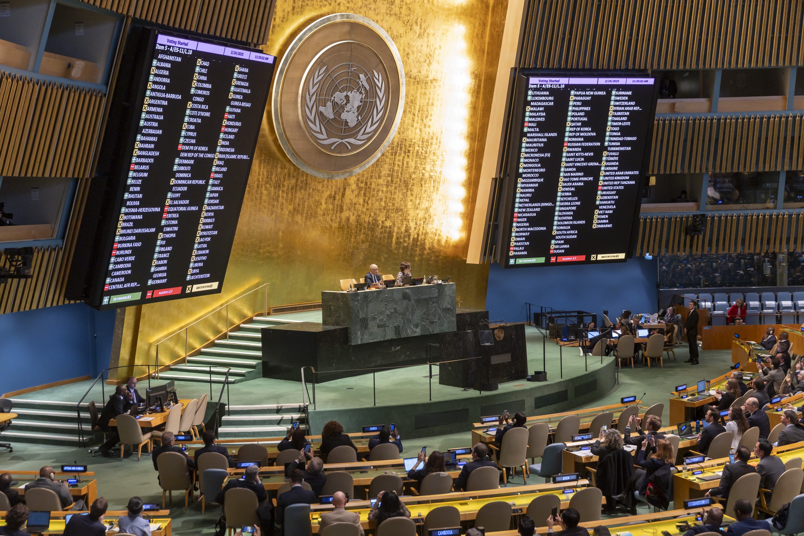 UN General Assembly votes to demand withdrawal of Russian troops from Ukraine