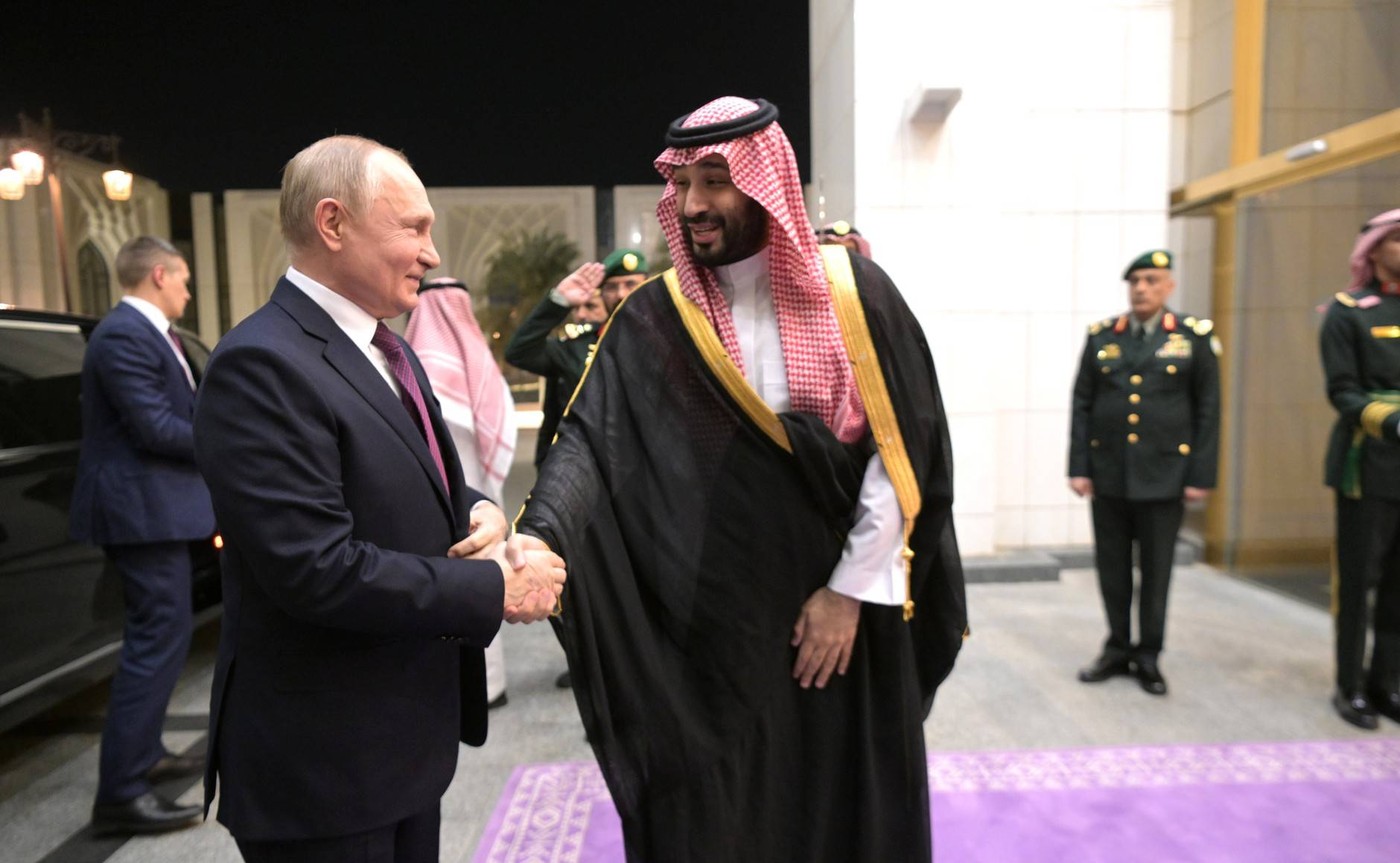 Russia s President Vladimir Putin and Saudi Crown Prince Mohammed bin Salman holding a meeting in Riyadh Russia s Presid