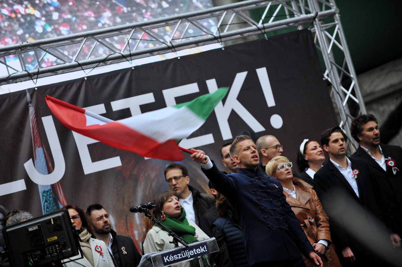 Peter Magyar, Leader Of The TISZA Party Speaks On The Anniversary Of The 1848/49 Hungarian Revolution, Budapest, Hungary - 15 Mar 2025