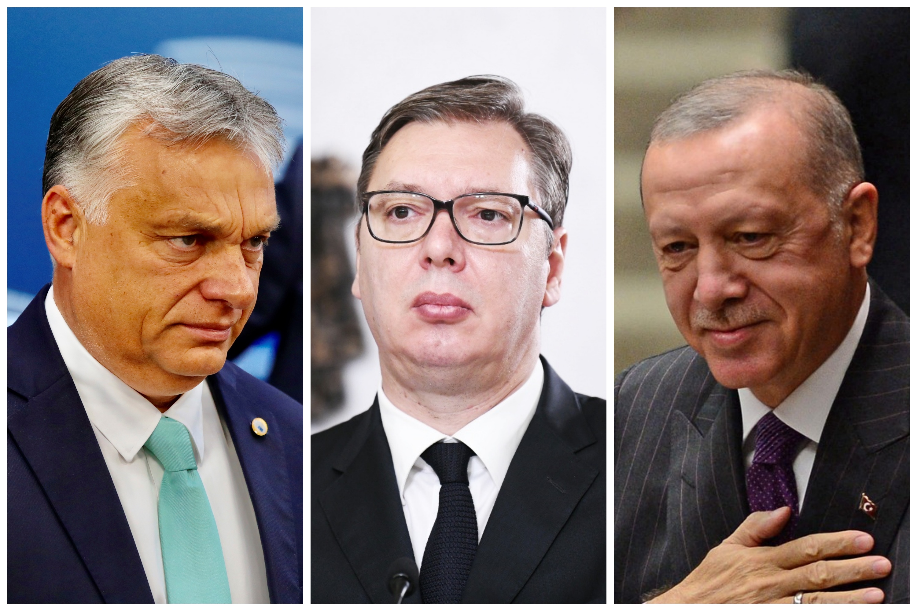 Viktor Orban, Aleksandar Vučić, Rdžep Tajip Erdogan, kombo Foto: EPA-EFE/OLIVIER MATTHYS/Arhiva/Depo Photos/ABACA / Abaca Press / Profimedia