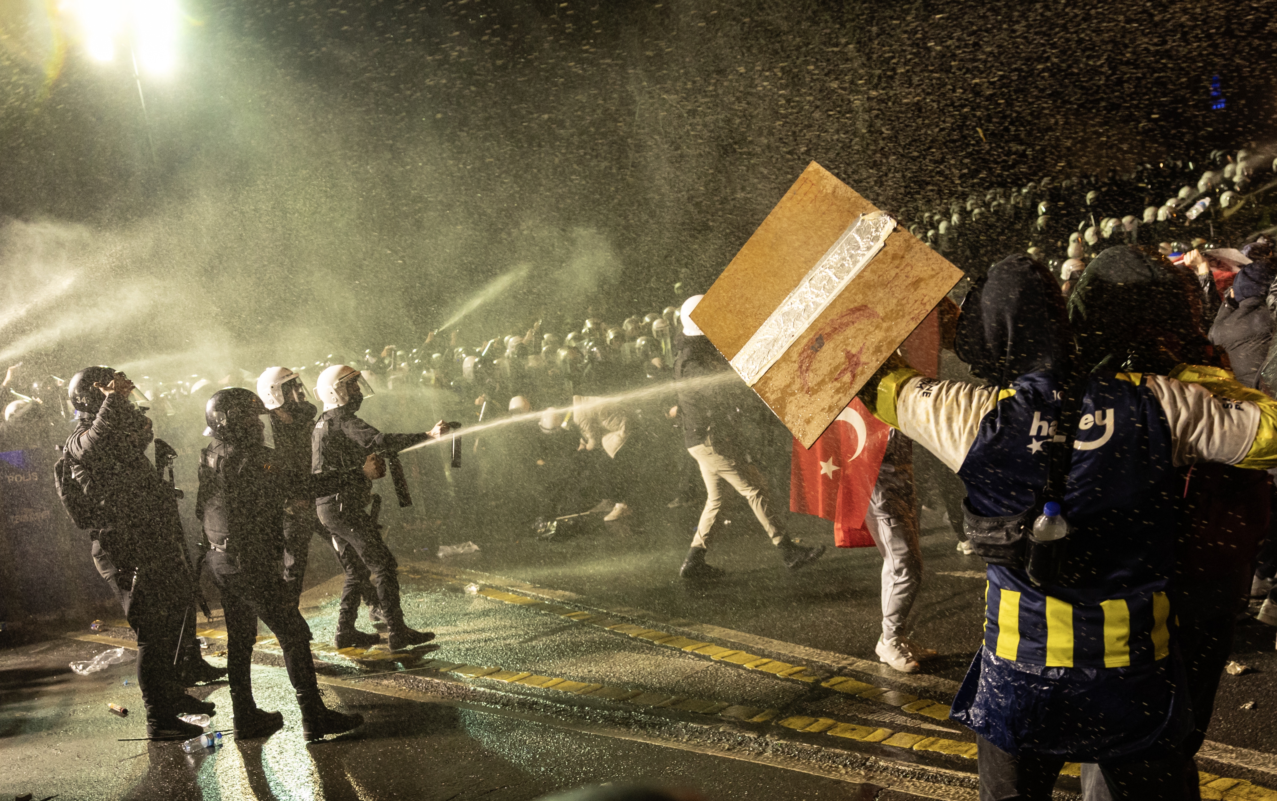 Protest in Istanbul against the detention of Istanbul mayor Imamoglu