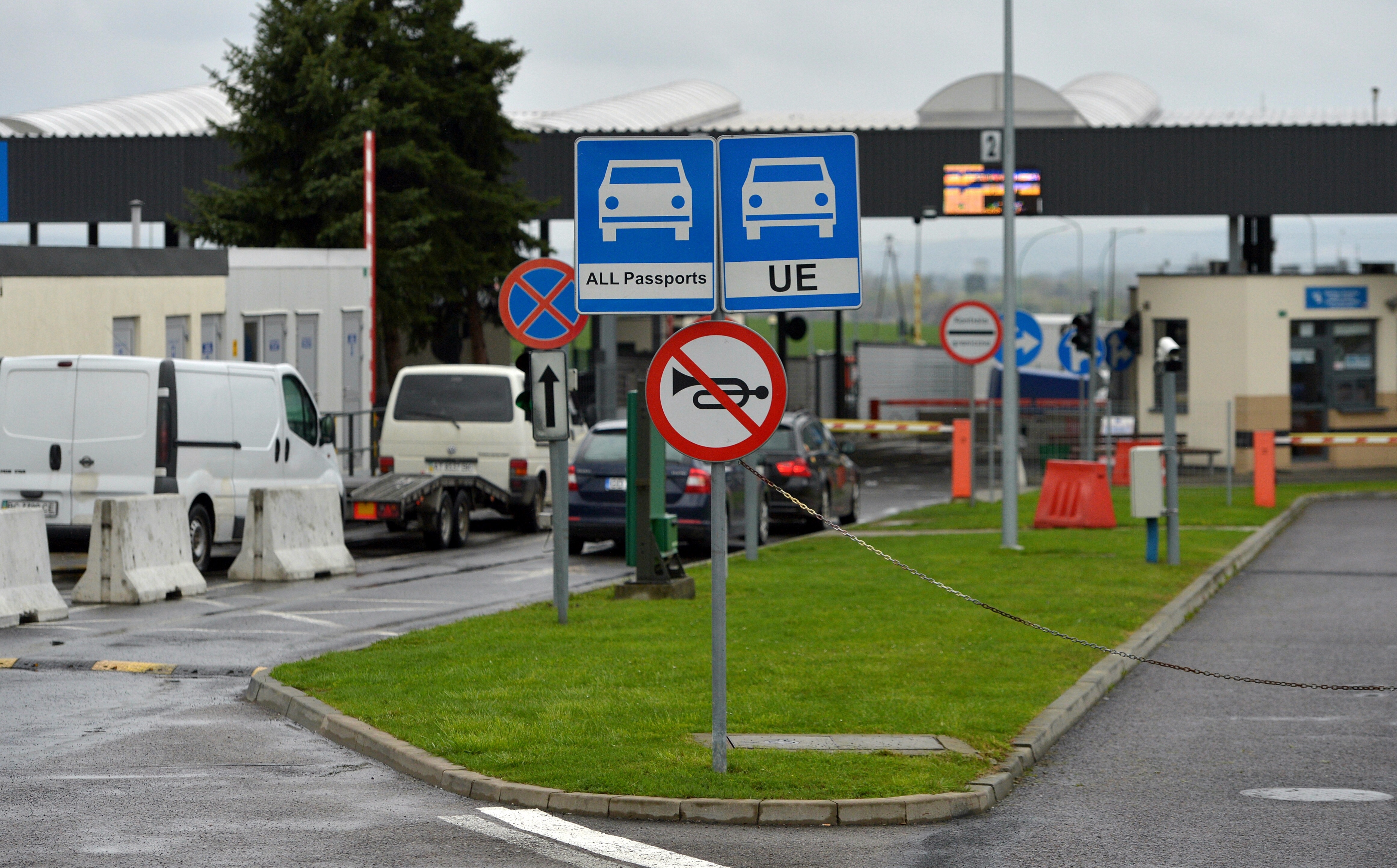 Polish-Ukrainian border crossing in Medyka