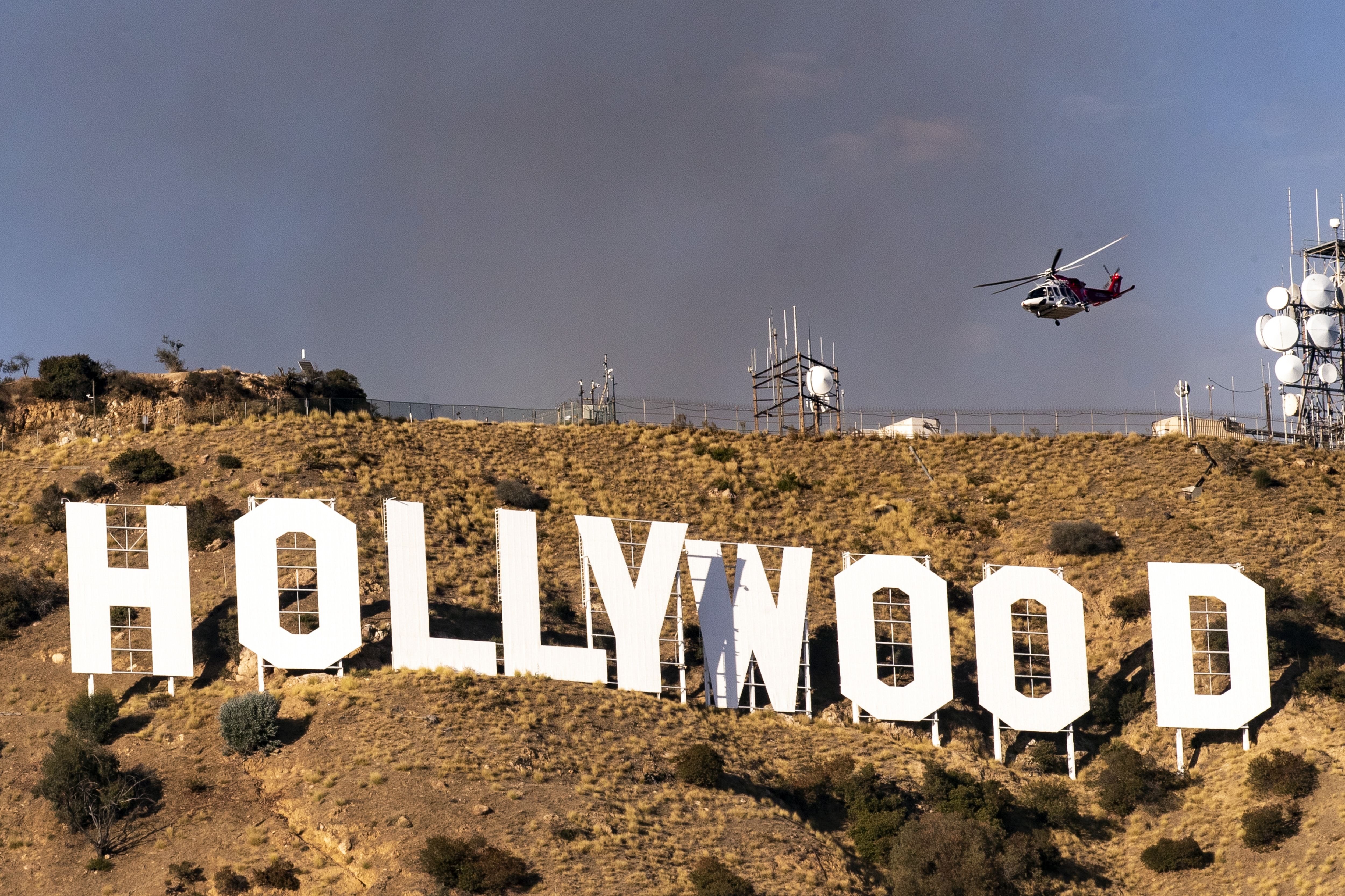 Barham Fire in Hollywood, California