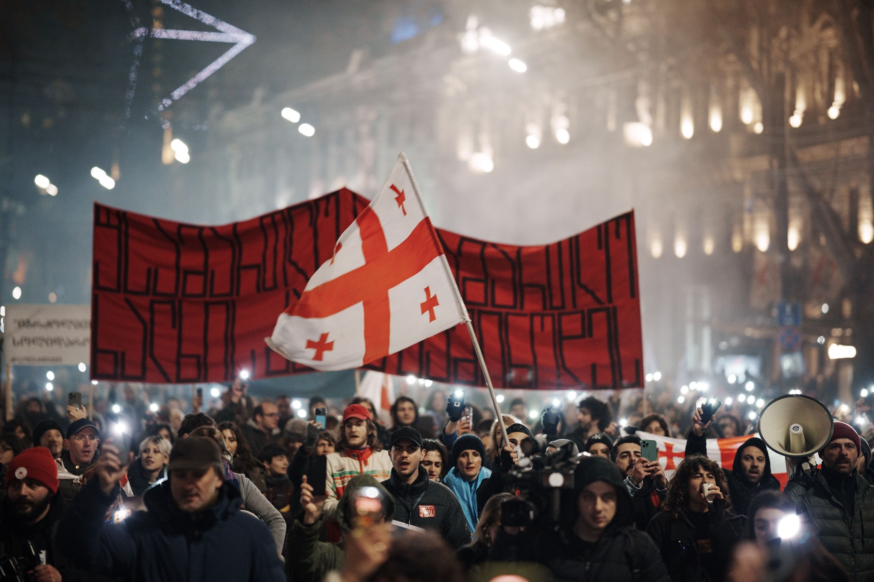 Large Demonstration In Tbilisi For The 63rd Consecutive Day, Georgia - 29 Jan 2025