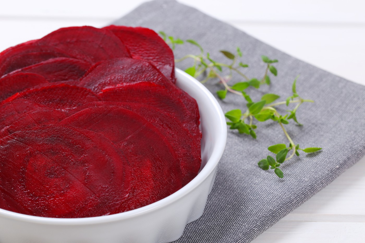 thin slices of beetroot
