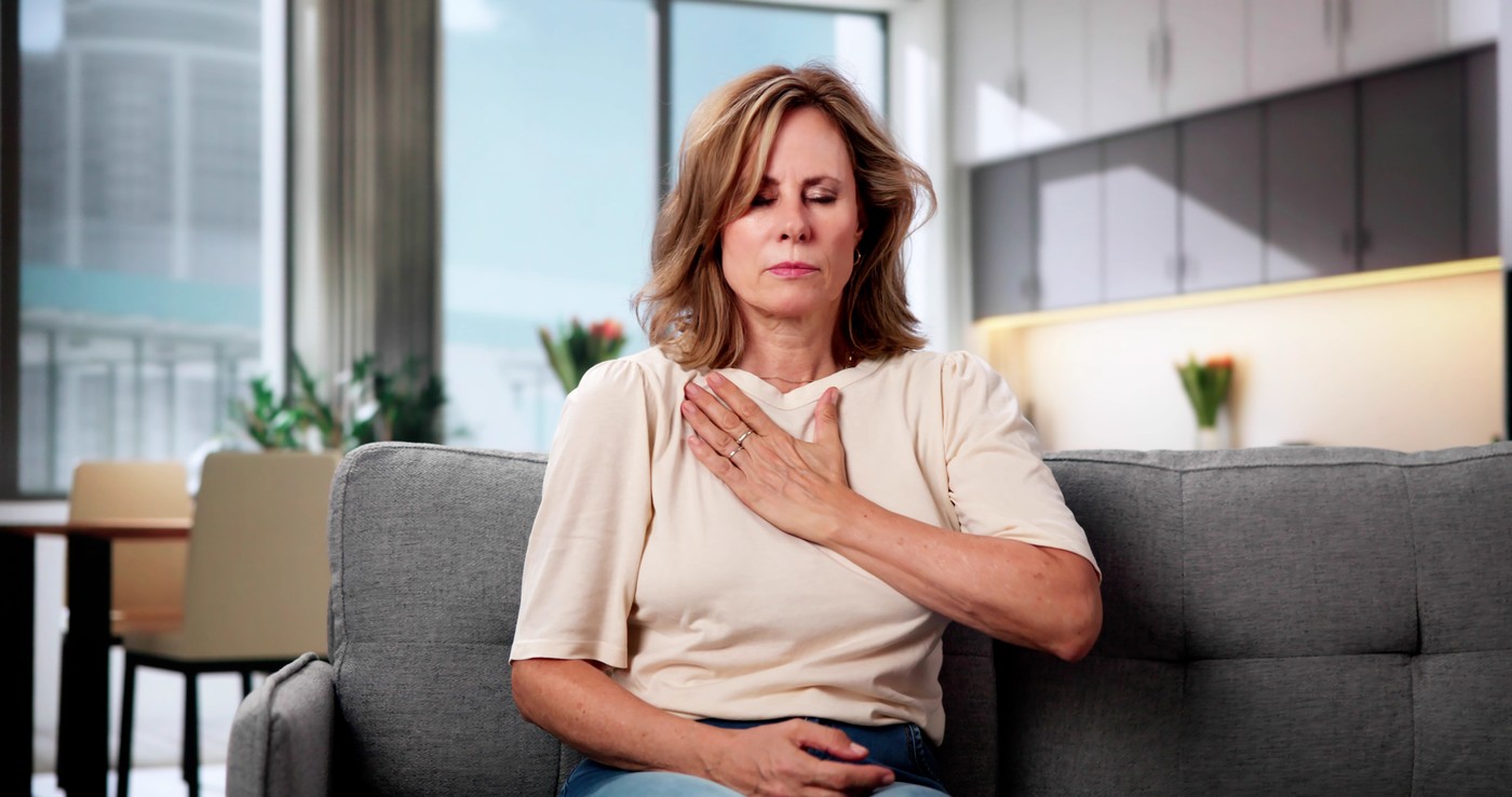 Woman Chest Pain. Heart Attack